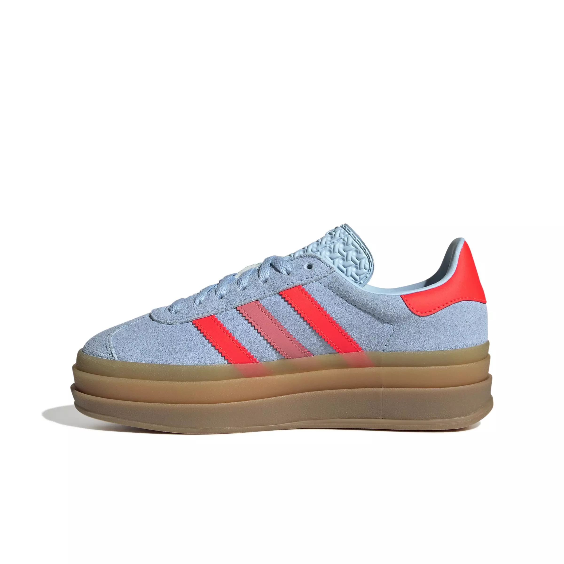 adidas Originals Gazelle Bold "Clear Sky/Solar Red/Gold Metallic" Grade School Girls' Shoe - SKY/RED/GOLD