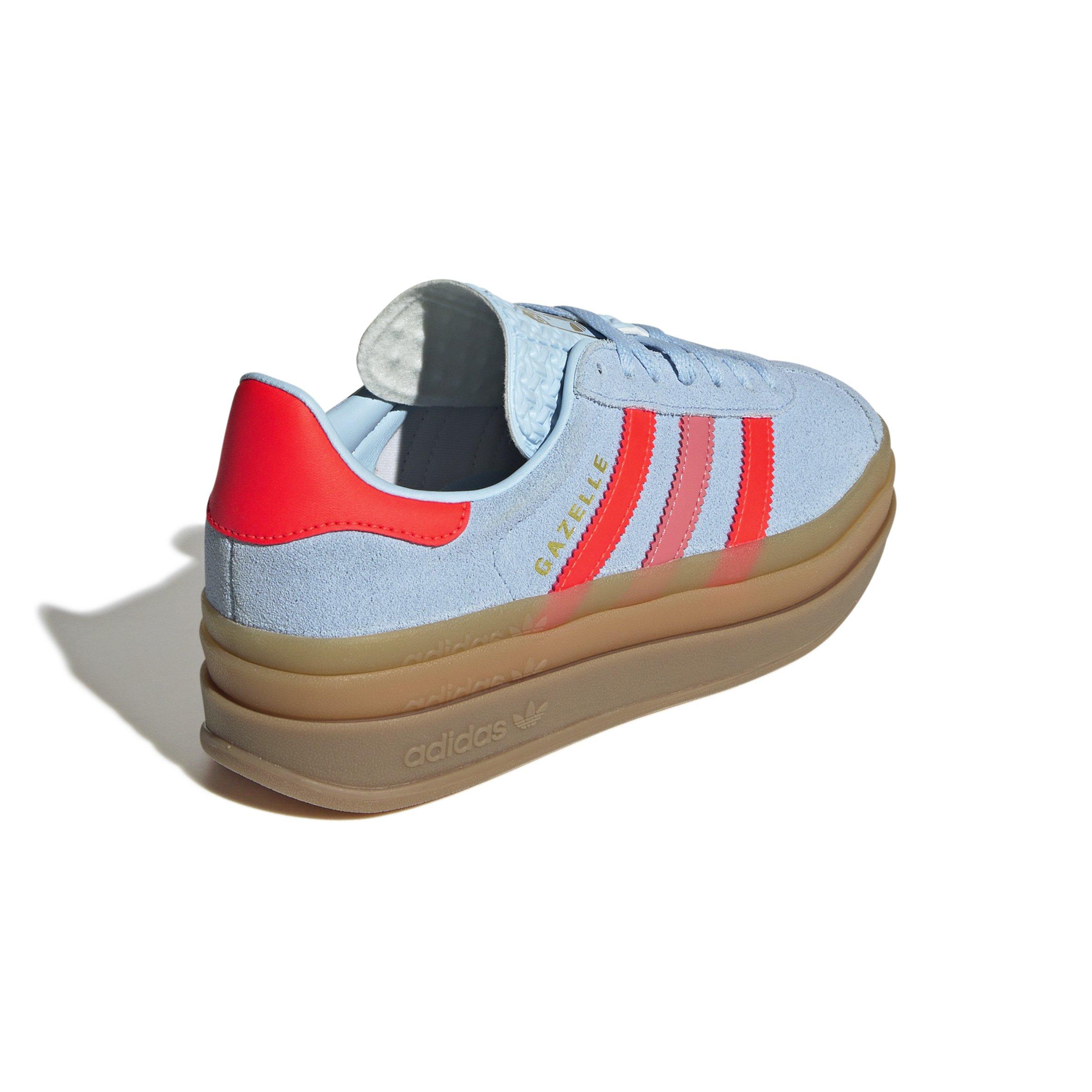adidas Originals Gazelle Bold Grade School Girls' "Clear Sky/Solar Red/Gold Metallic" Shoe