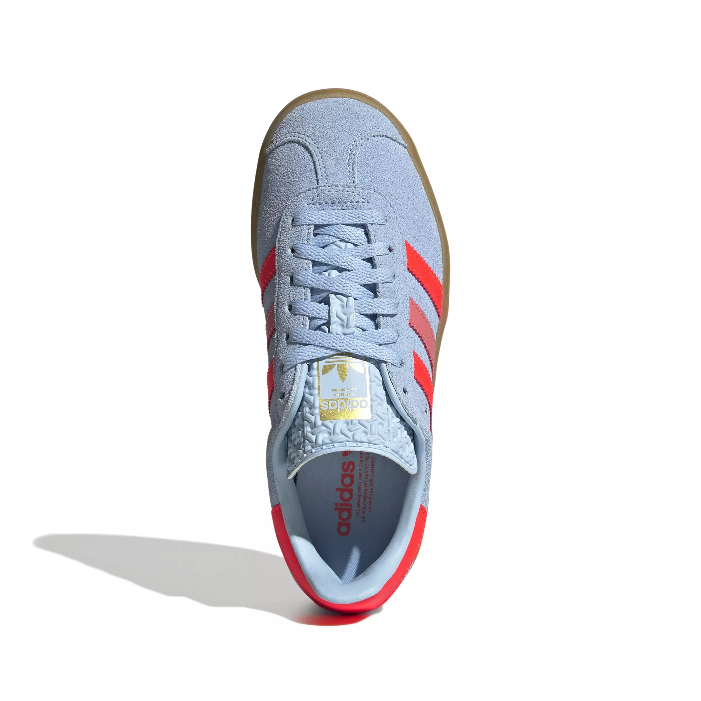 adidas Originals Gazelle Bold "Clear Sky/Solar Red/Gold Metallic" Grade School Girls' Shoe - SKY/RED/GOLD