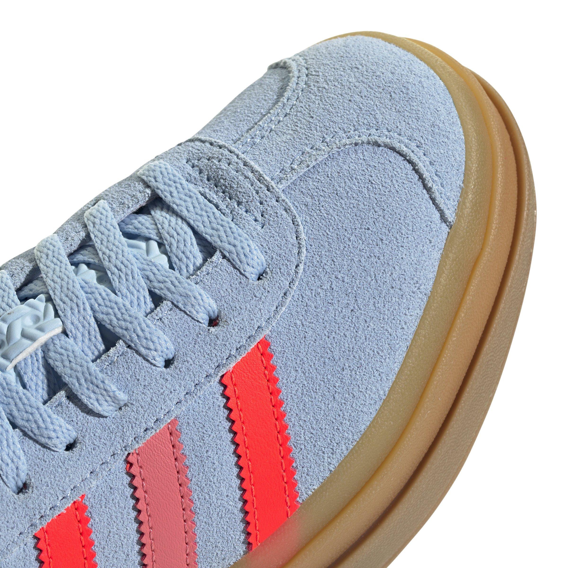 adidas Originals Gazelle Bold Grade School Girls' "Clear Sky/Solar Red/Gold Metallic" Shoe