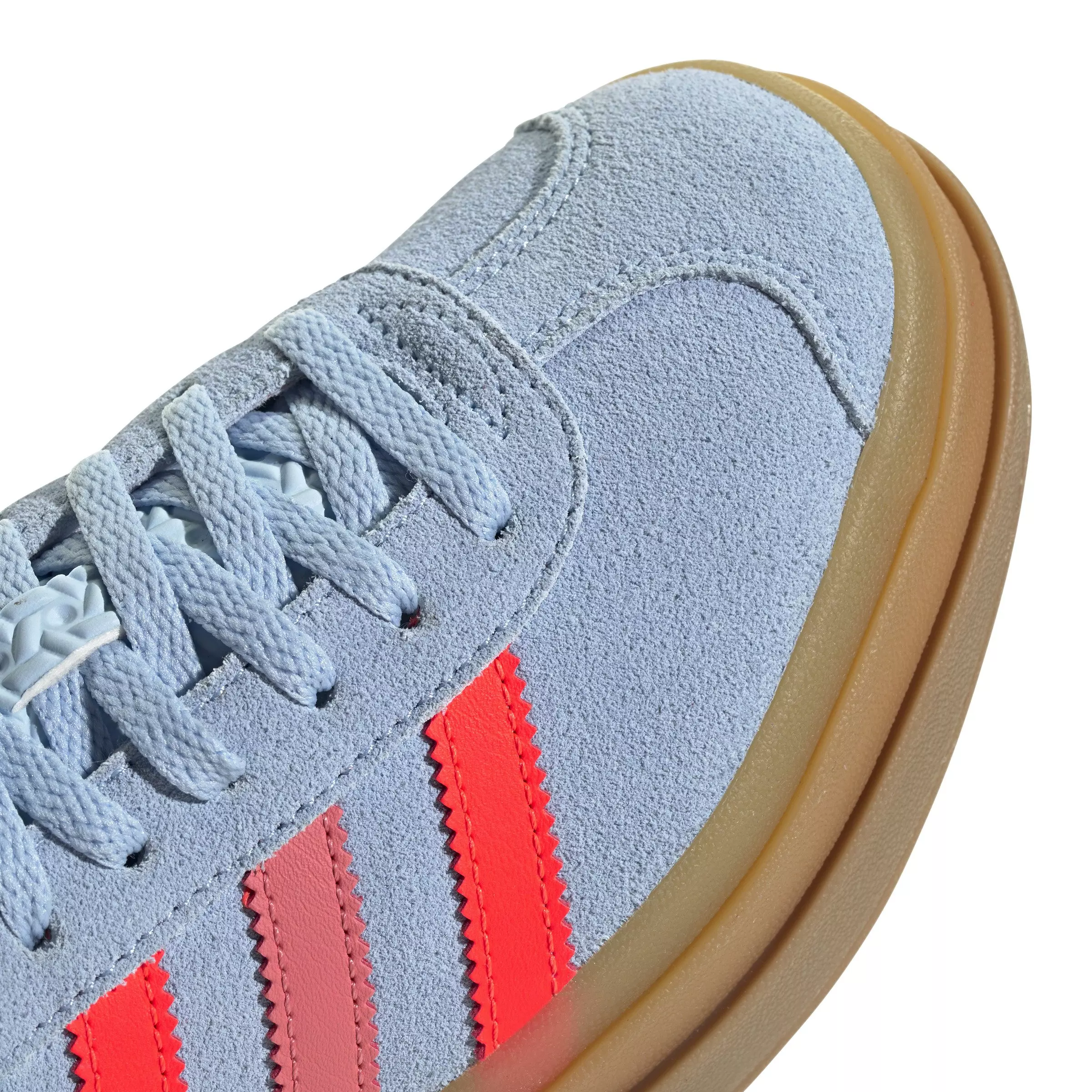 adidas Originals Gazelle Bold "Clear Sky/Solar Red/Gold Metallic" Grade School Girls' Shoe - SKY/RED/GOLD