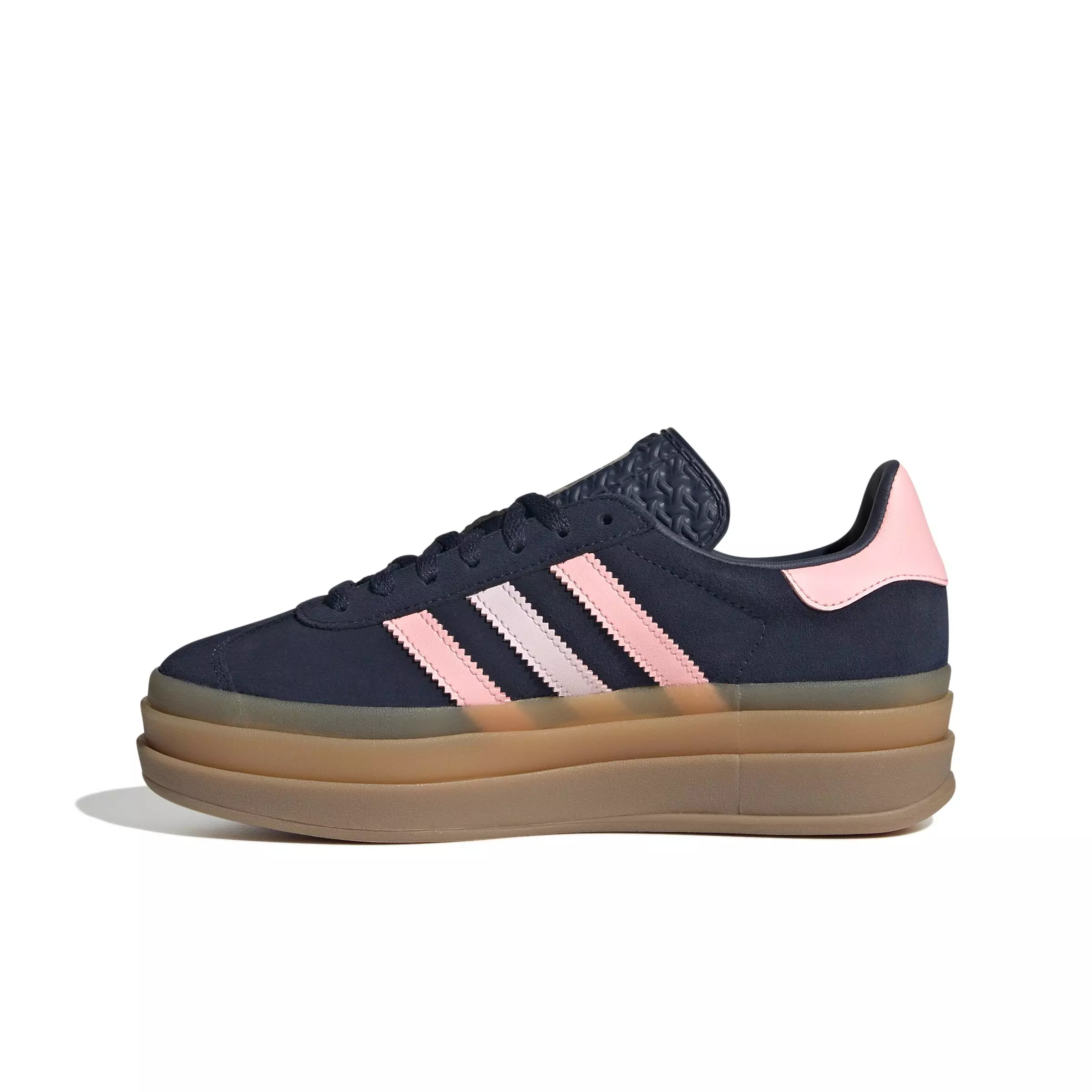 adidas Originals Gazelle Bold "Night Indigo/Glow Pink/Gold Metallic" Grade School Girls' Shoe - INDIGO/PINK/GOLD