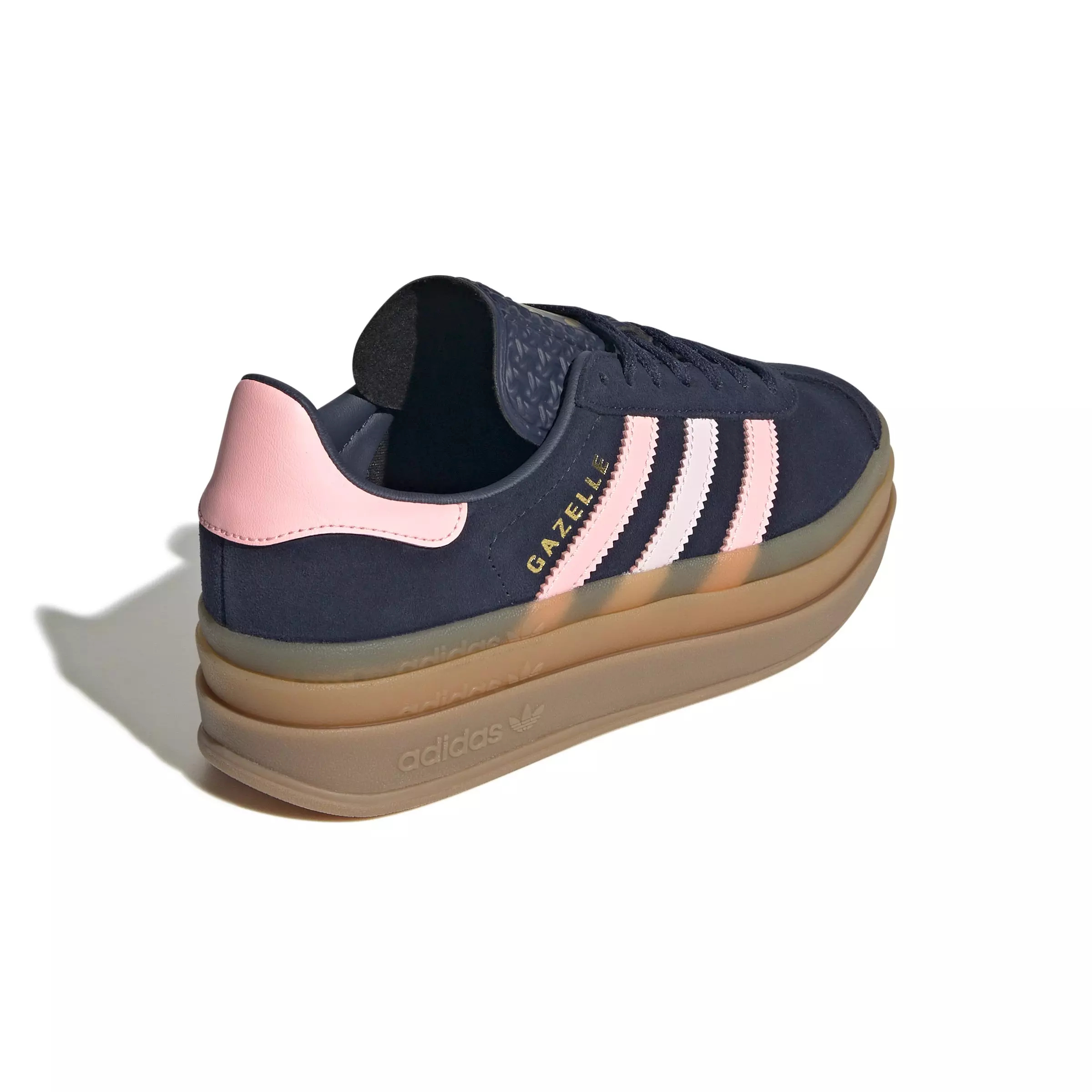 adidas Originals Gazelle Bold "Night Indigo/Glow Pink/Gold Metallic" Grade School Girls' Shoe - INDIGO/PINK/GOLD