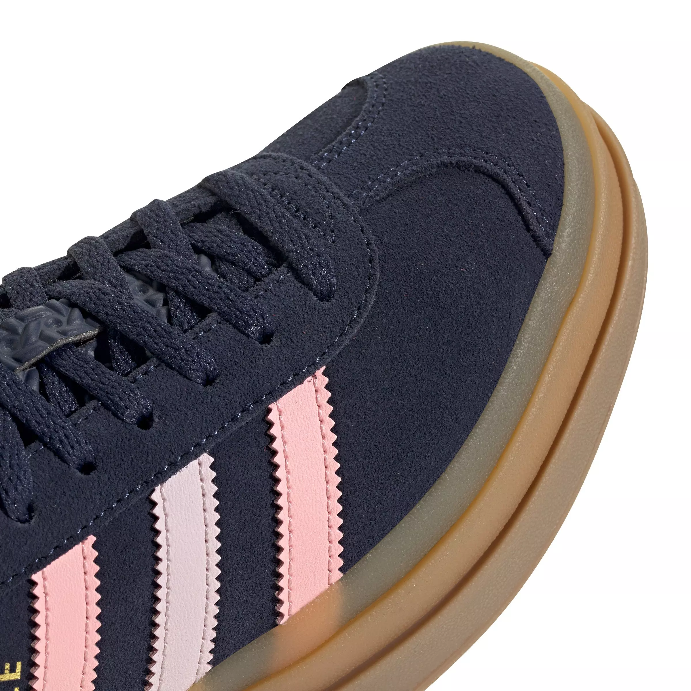 adidas Originals Gazelle Bold "Night Indigo/Glow Pink/Gold Metallic" Grade School Girls' Shoe - INDIGO/PINK/GOLD