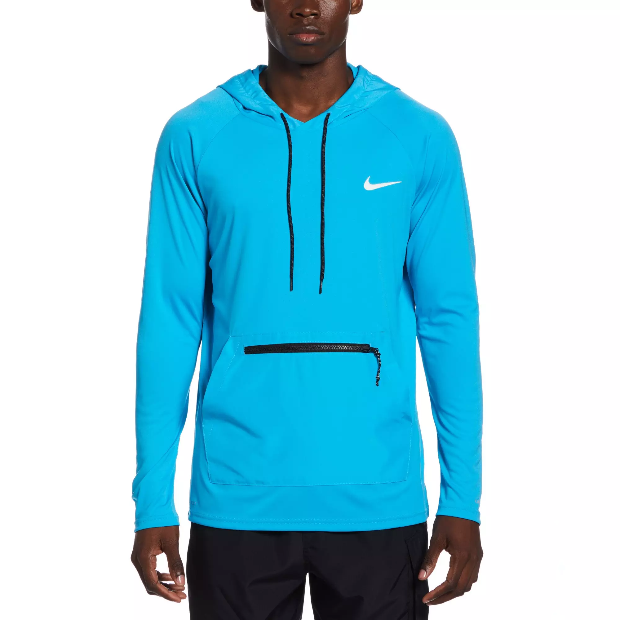 Nike Men's Hydroguard Long Sleeve Hooded Shirt-Blue - BLUE