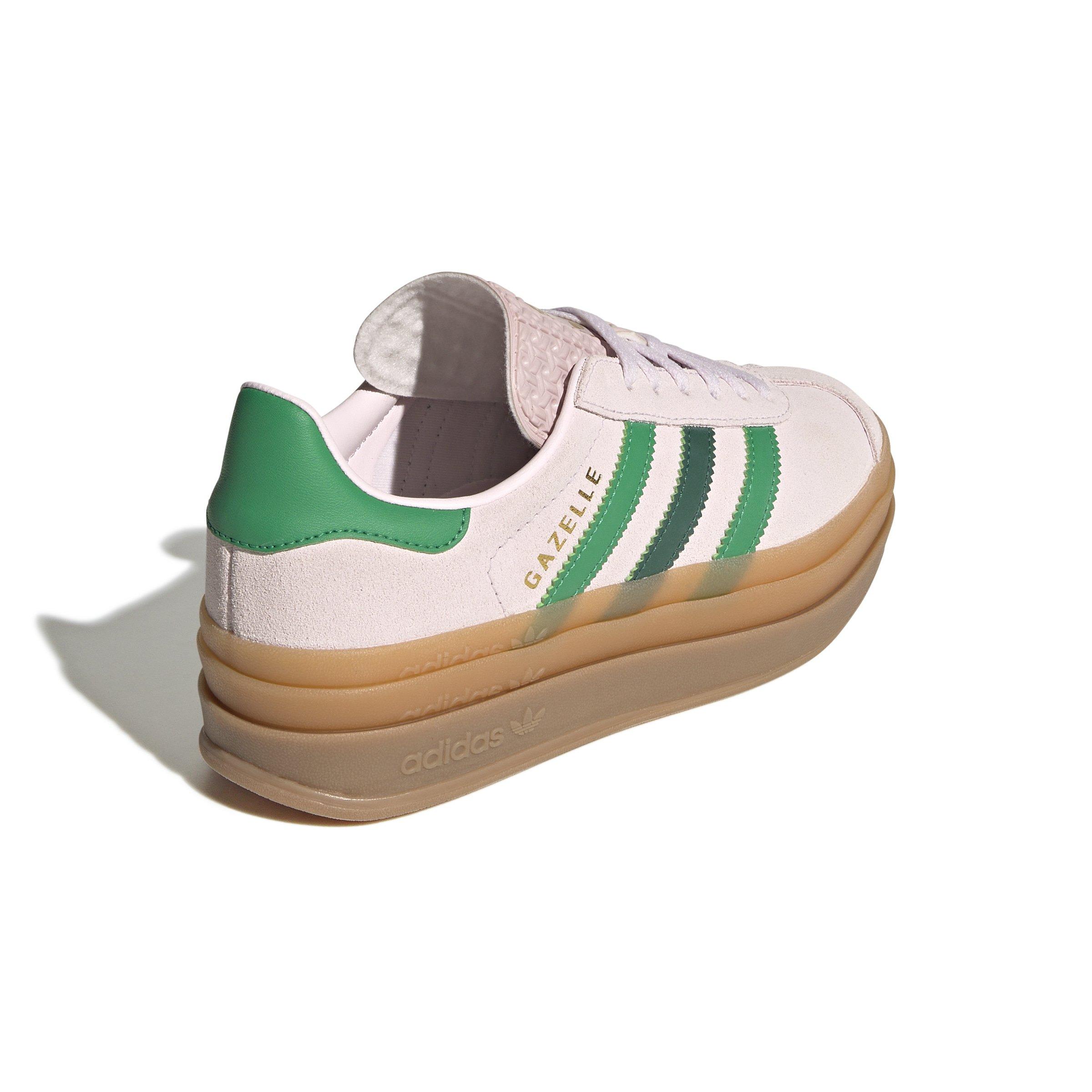 adidas Originals Gazelle Bold Grade School Girls' "Almost Pink/Court Green/Gold Metallic" Shoe