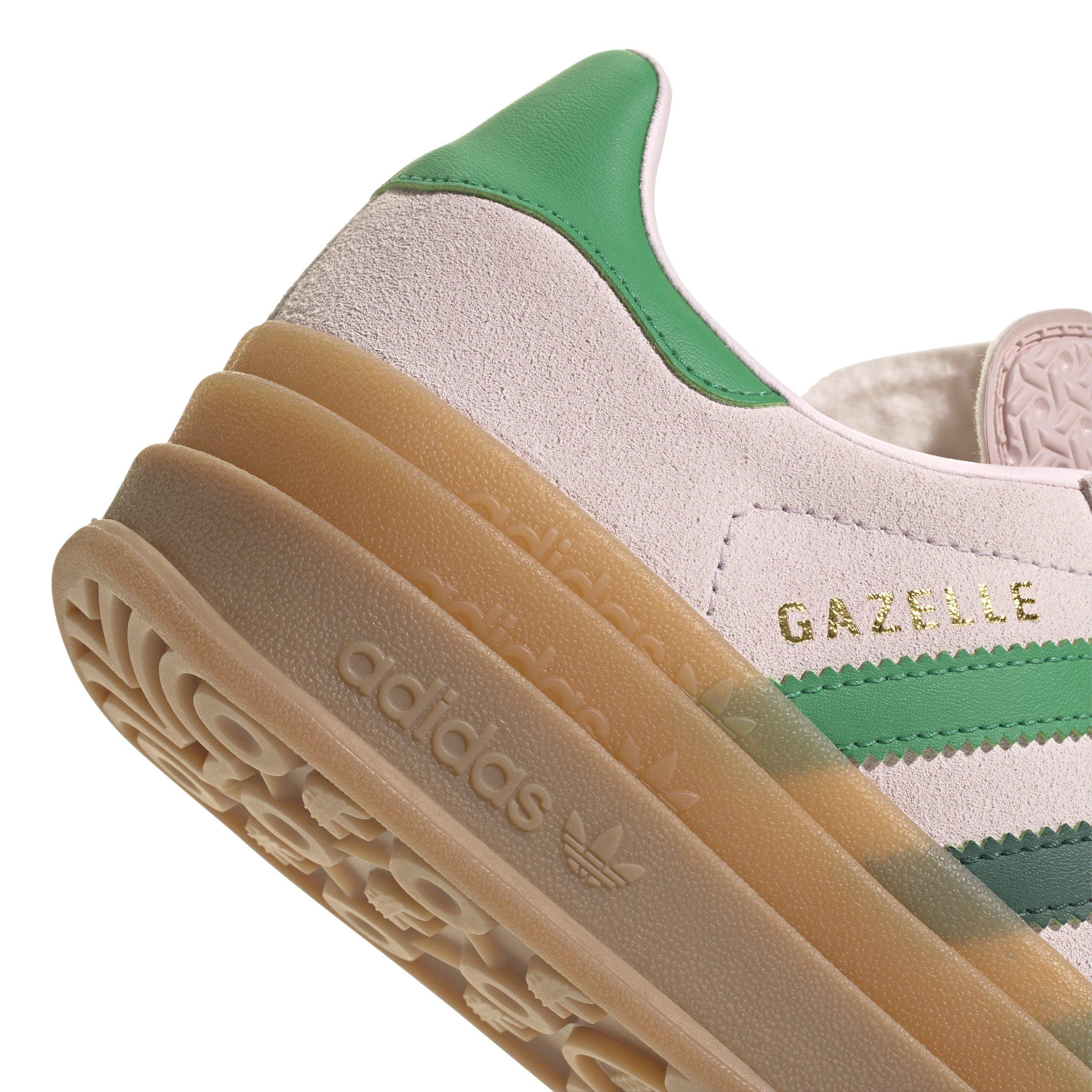 adidas Originals Gazelle Bold Grade School Girls' "Almost Pink/Court Green/Gold Metallic" Shoe