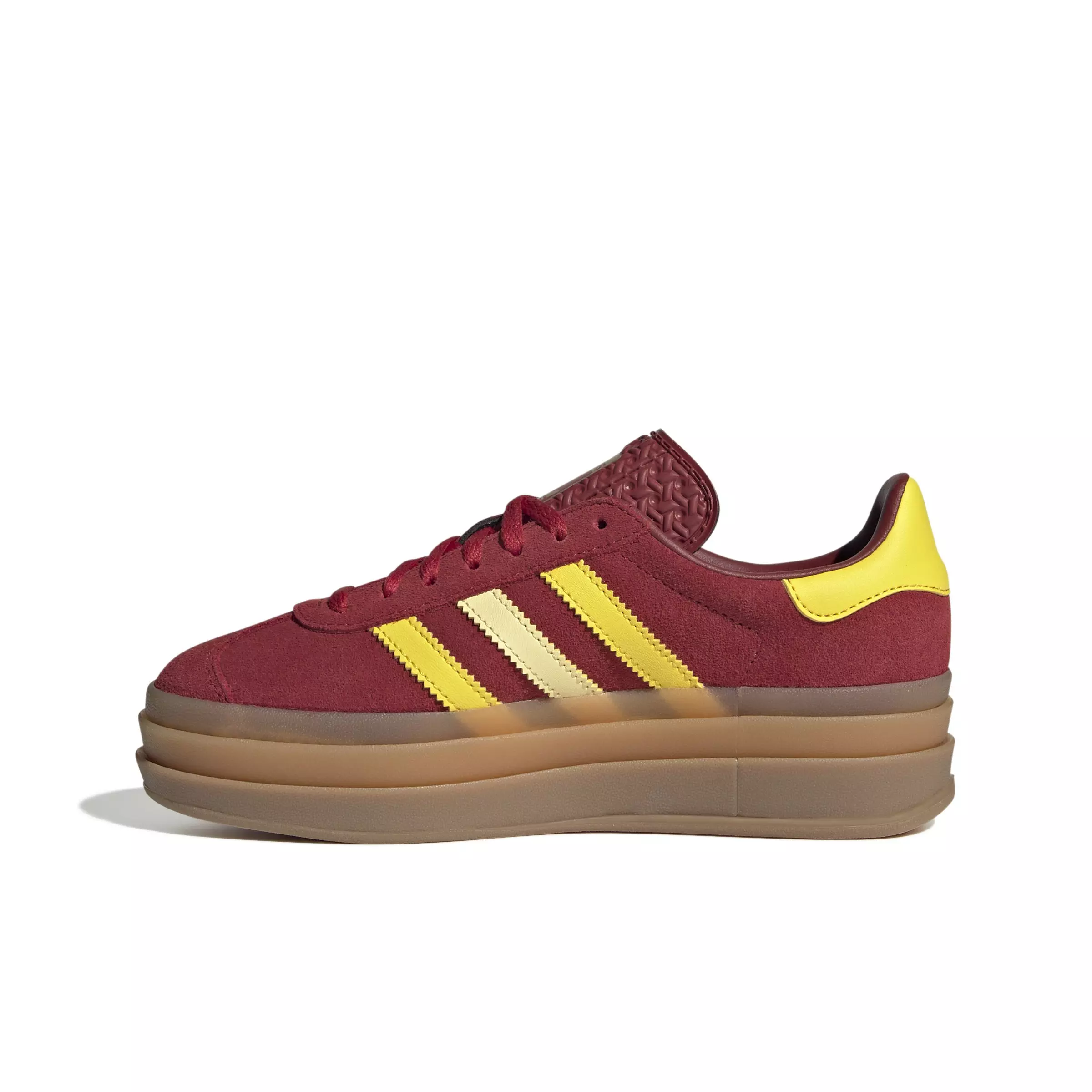 adidas Originals Gazelle Bold "Team Victory Red/Yellow/Gold Metallic" Grade School Girls' Shoe - RED/YELLOW/GOLD