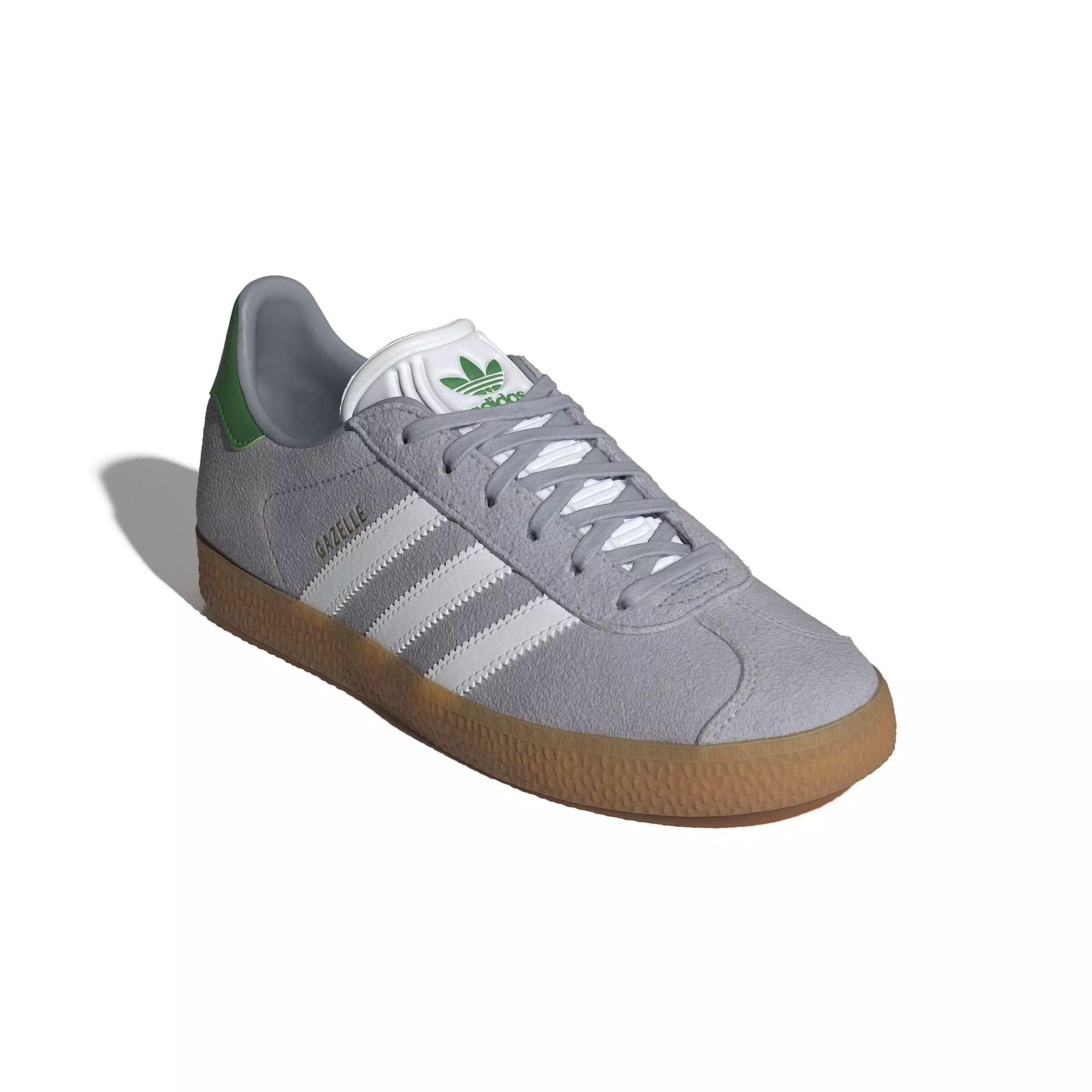 adidas Originals Gazelle "Halo Silver/Ftwr White/Green" Grade School Girls' Shoe - SILVER/WHITE/GREEN
