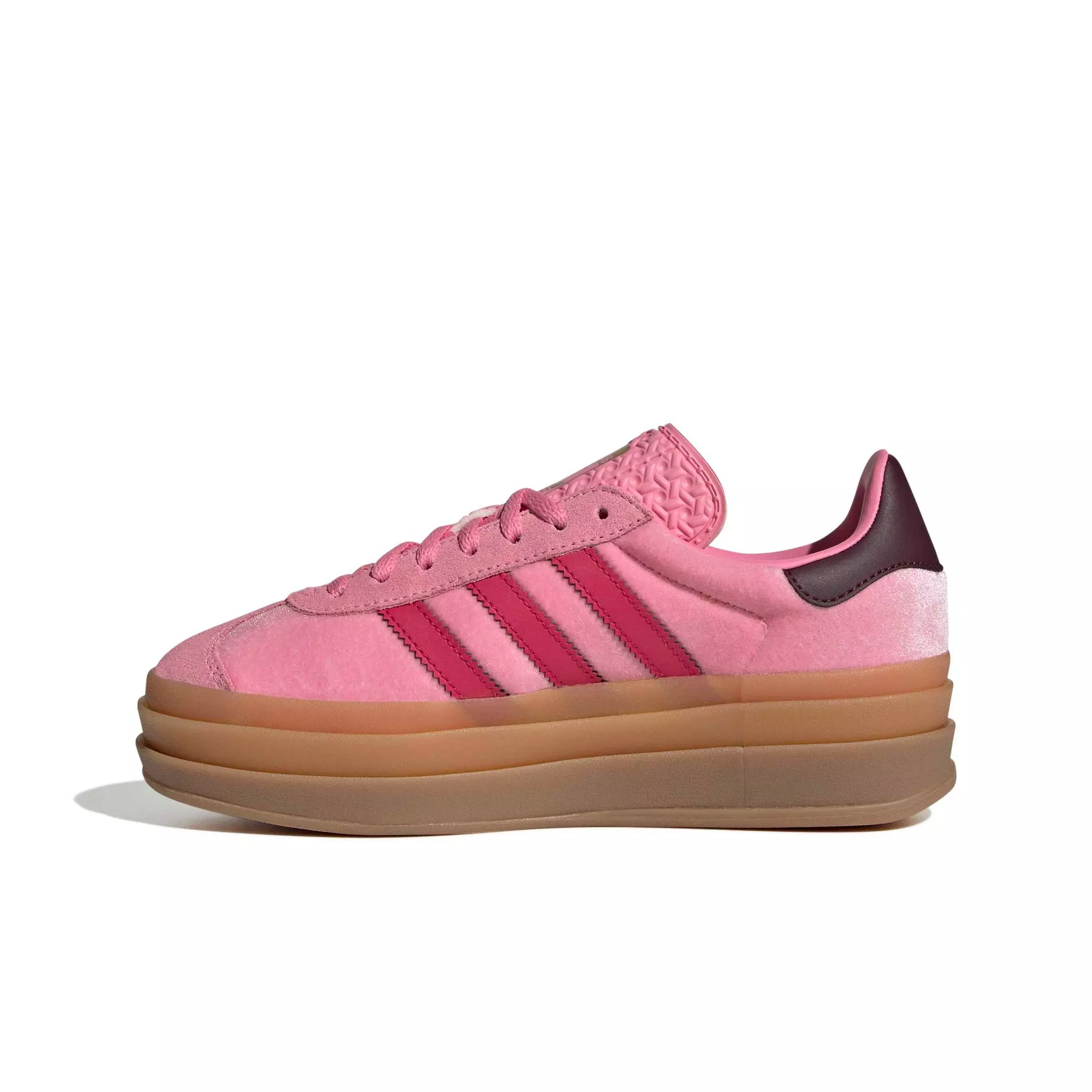 adidas Originals Gazelle Bold "Bliss Pink/Ruby Red/Maroon" Grade School Girls' Shoe - PINK/RED/MAROON
