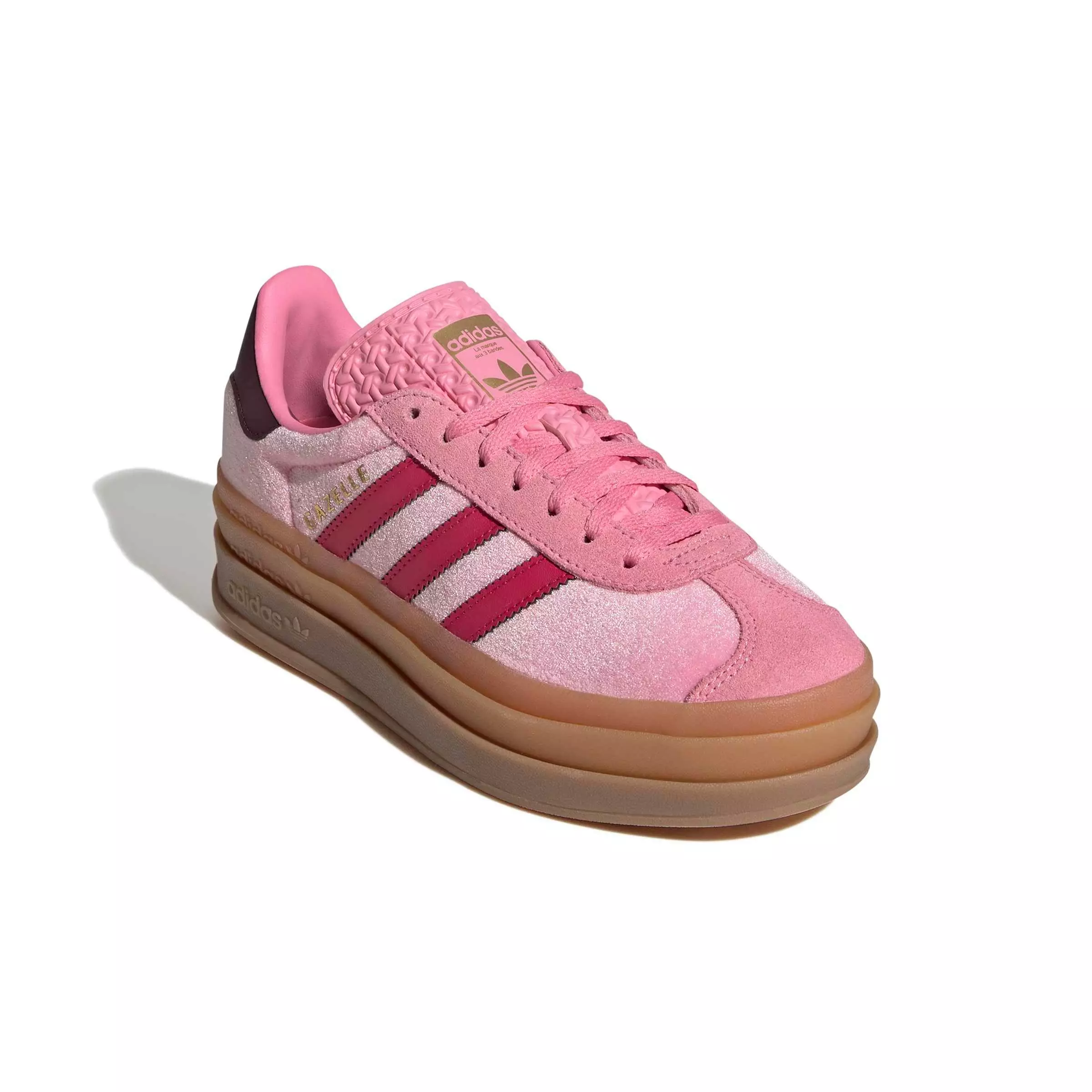 adidas Originals Gazelle Bold "Bliss Pink/Ruby Red/Maroon" Grade School Girls' Shoe - PINK/RED/MAROON