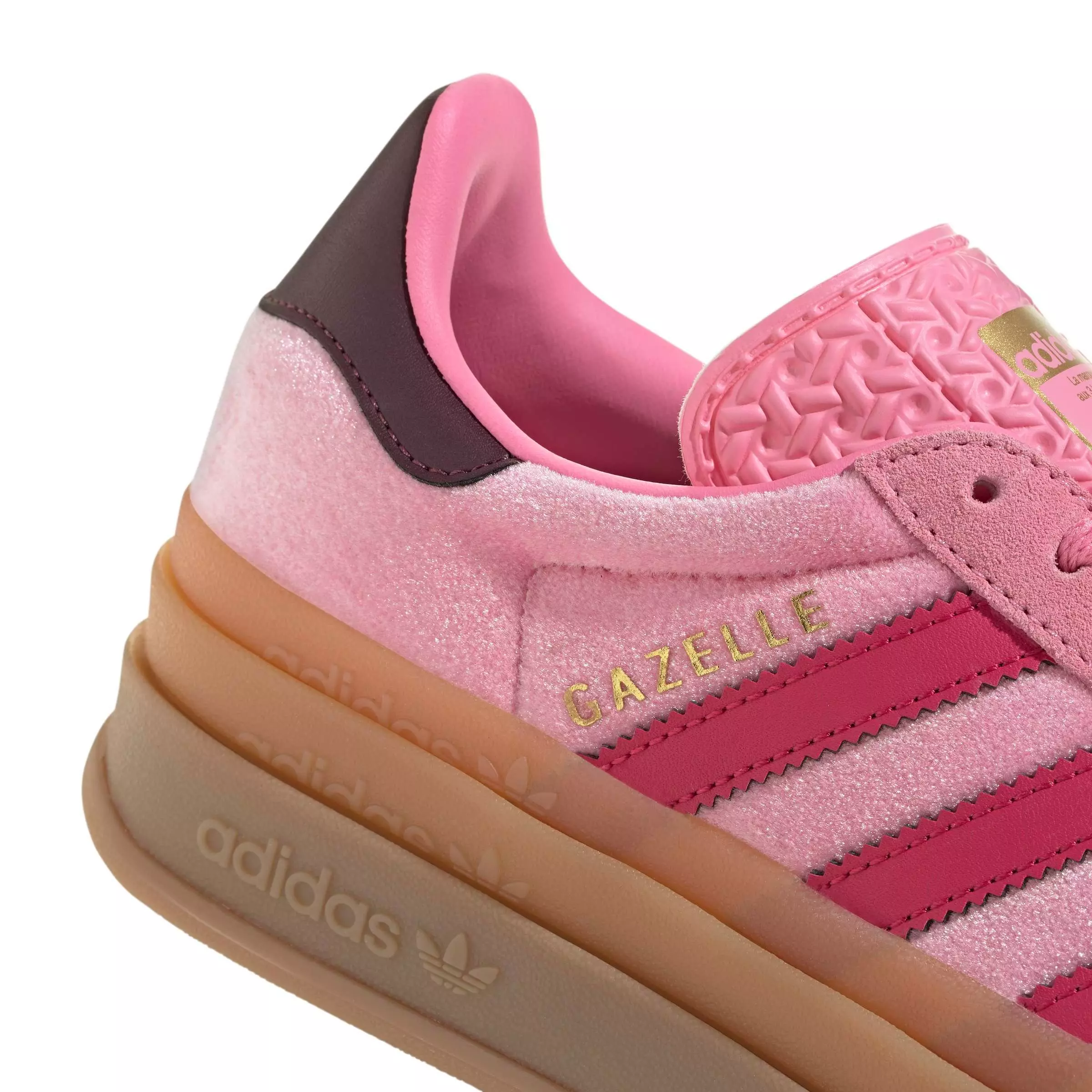 adidas Originals Gazelle Bold "Bliss Pink/Ruby Red/Maroon" Grade School Girls' Shoe - PINK/RED/MAROON