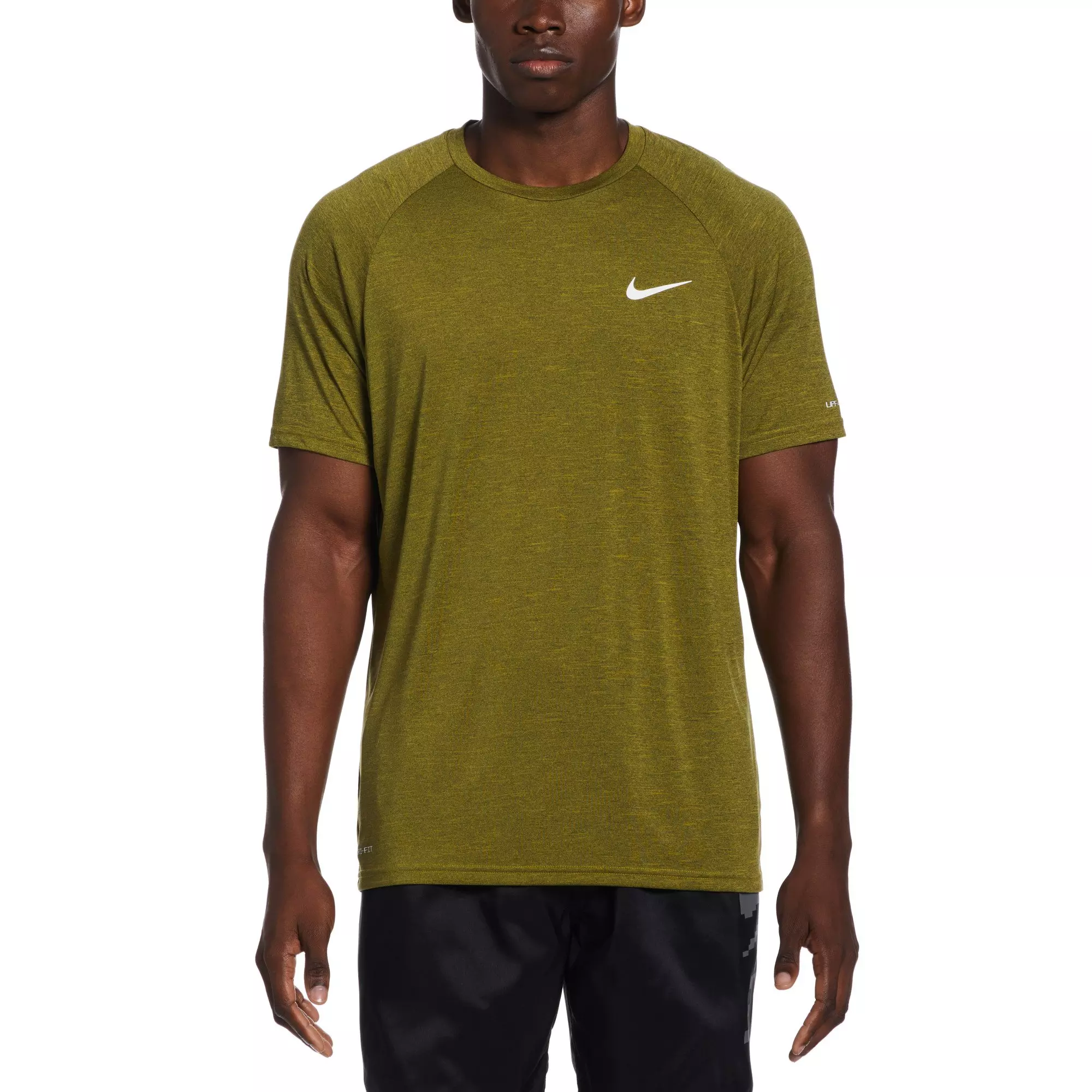 Nike Men's Dri-FIT Short-Sleeve Hydroguard Swim Shirt-Solid Color - GREEN