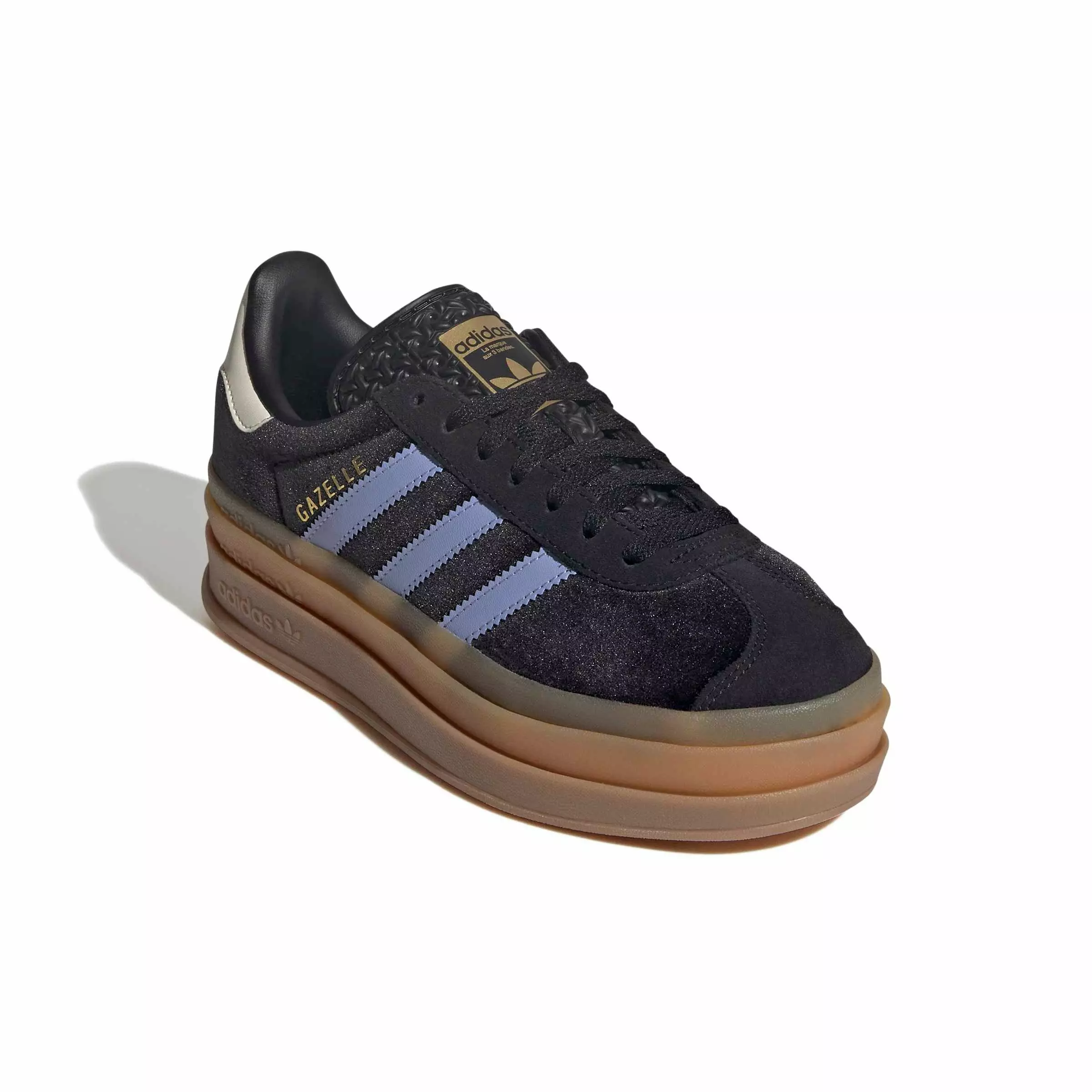 adidas Originals Gazelle Bold "Core Black/Blue Spark/Wonder White" Grade School Girls' Shoe - BLACK/BLUE/WHITE