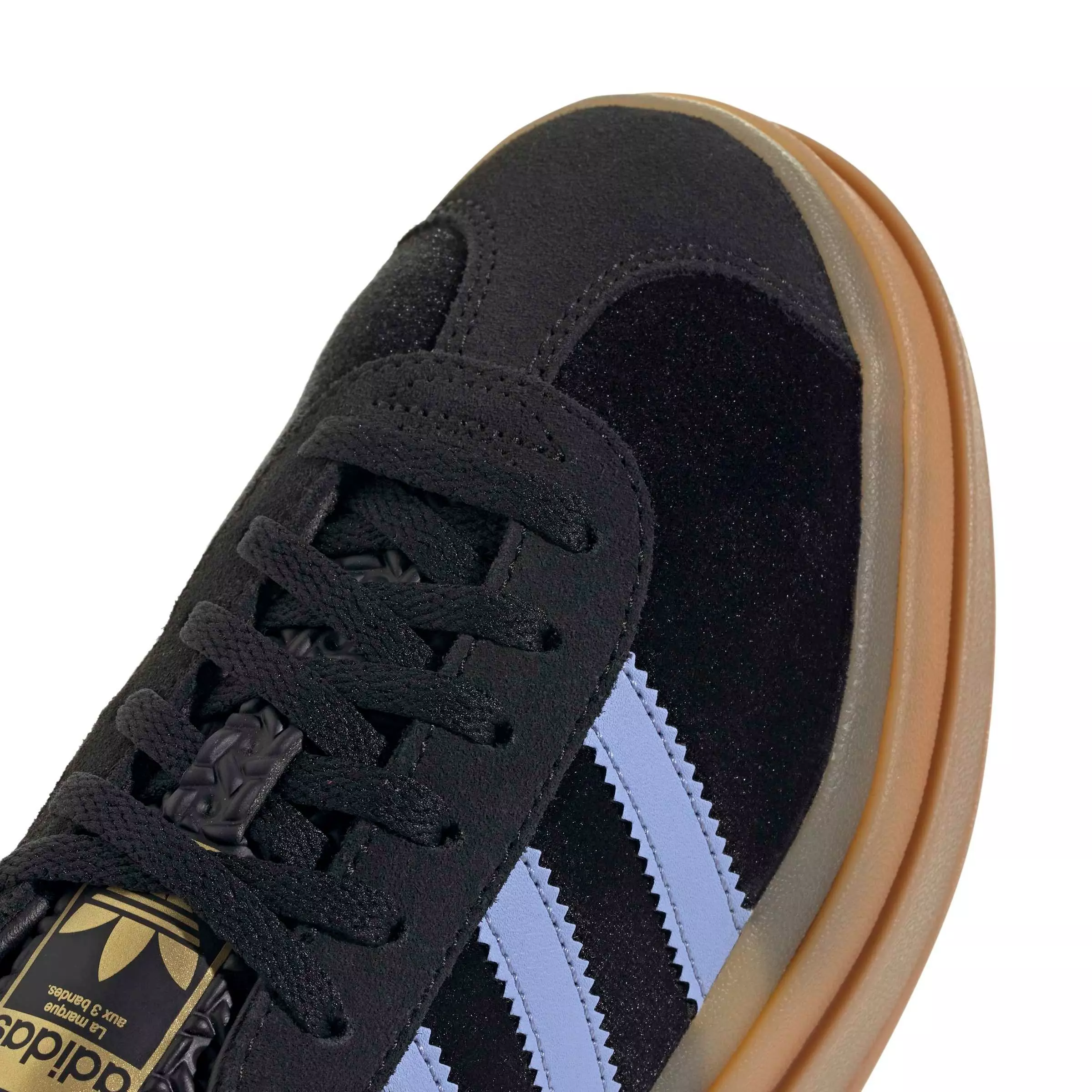 adidas Originals Gazelle Bold "Core Black/Blue Spark/Wonder White" Grade School Girls' Shoe - BLACK/BLUE/WHITE
