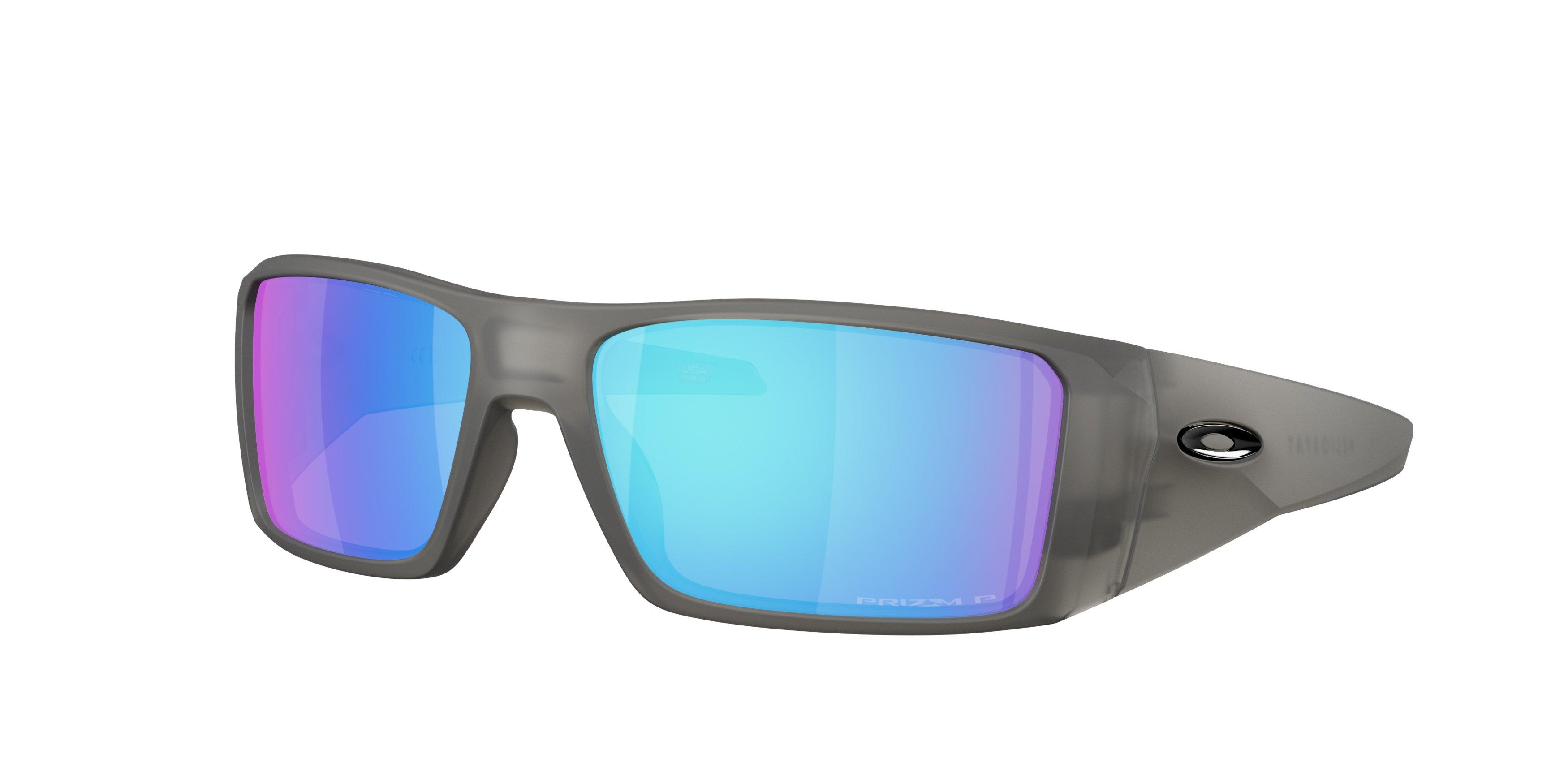 Oakley Heliostat Prizm Sapphire Polar Sunglasses - Matte Grey Smoke - GREY/BLUE Thumbnail View 1