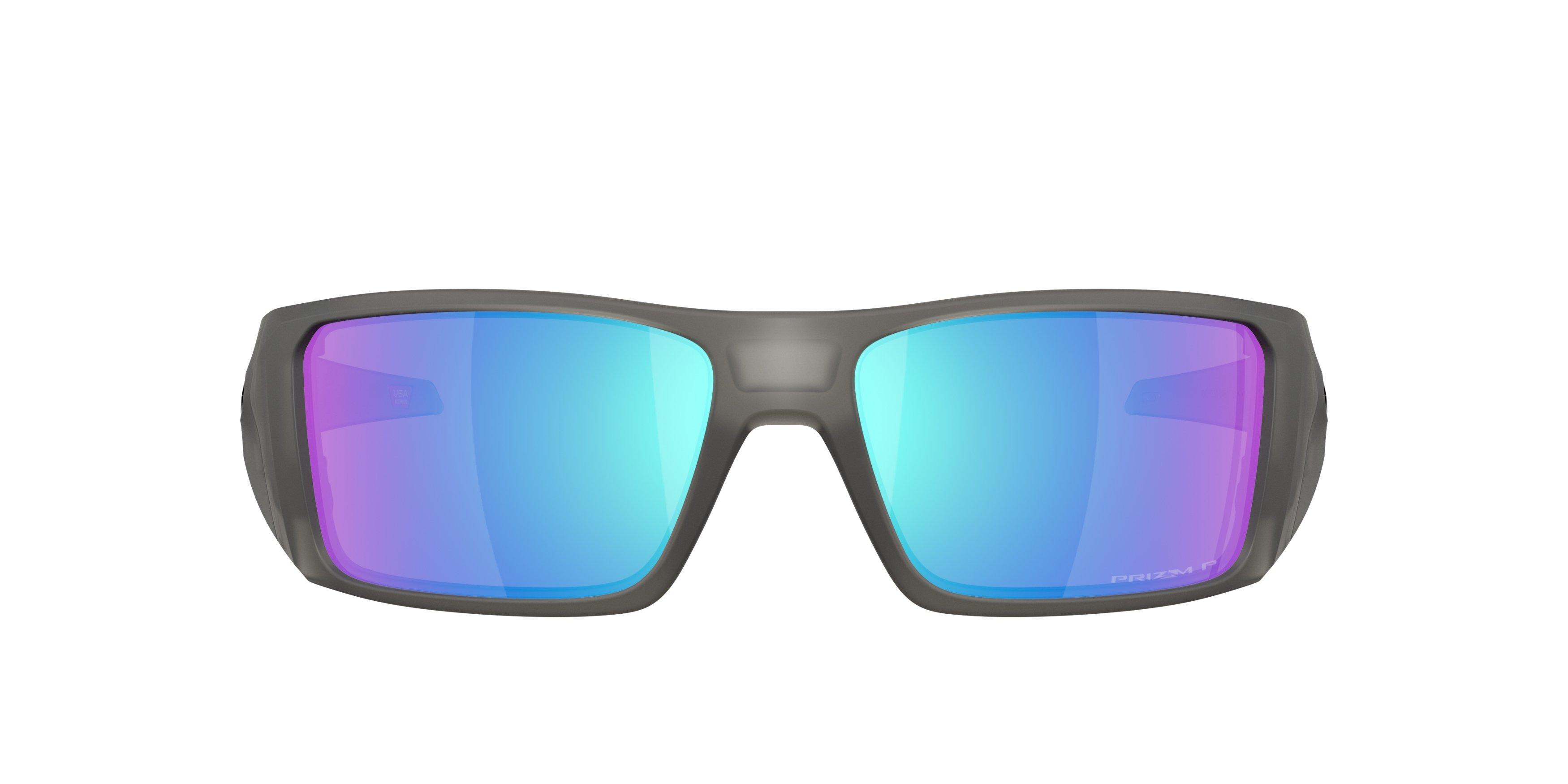 Oakley Heliostat Prizm Sapphire Polar Sunglasses - Matte Grey Smoke - GREY/BLUE Thumbnail View 2