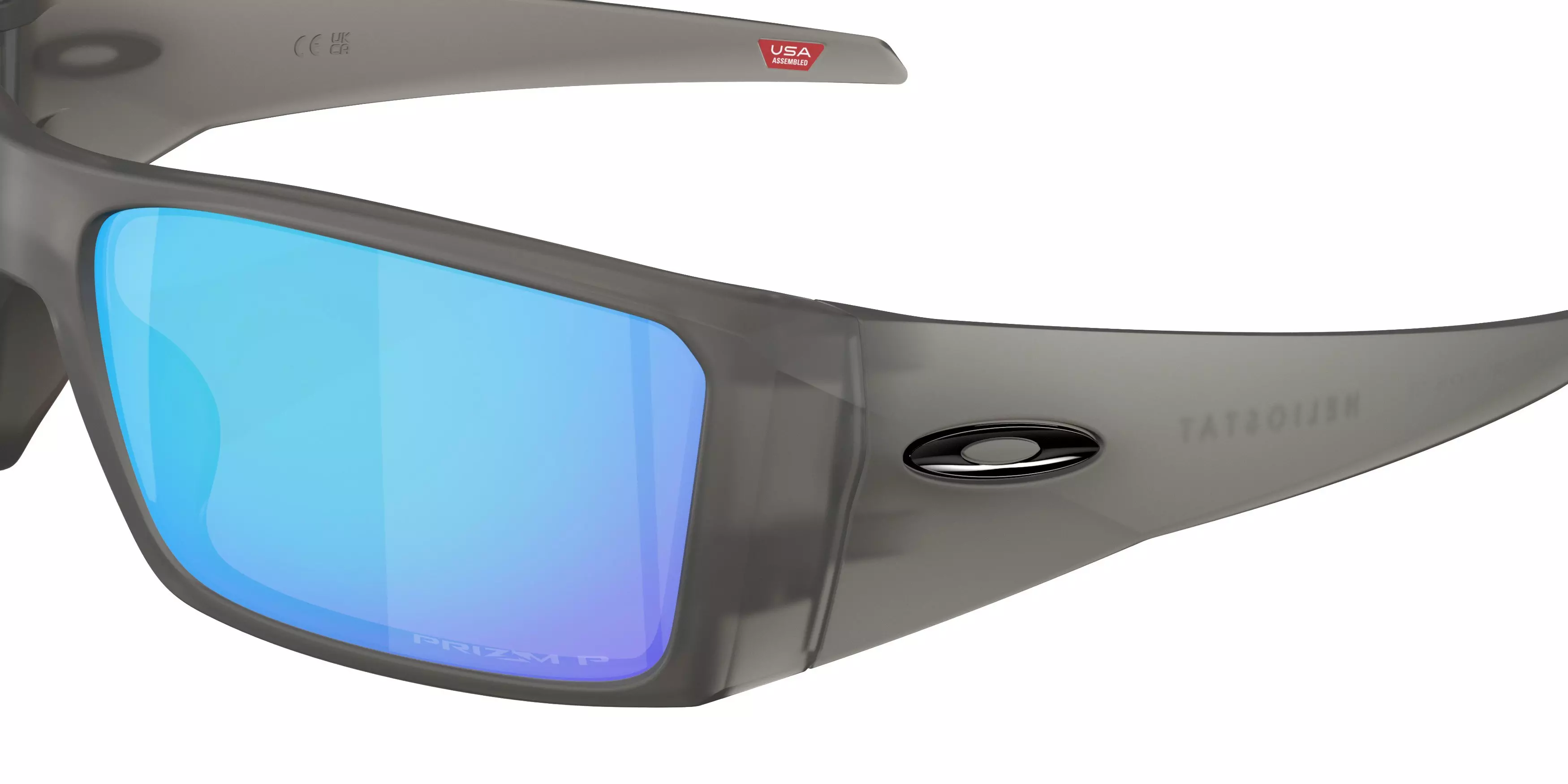 Oakley Heliostat Prizm Sapphire Polar Sunglasses - Matte Grey Smoke - GREY/BLUE