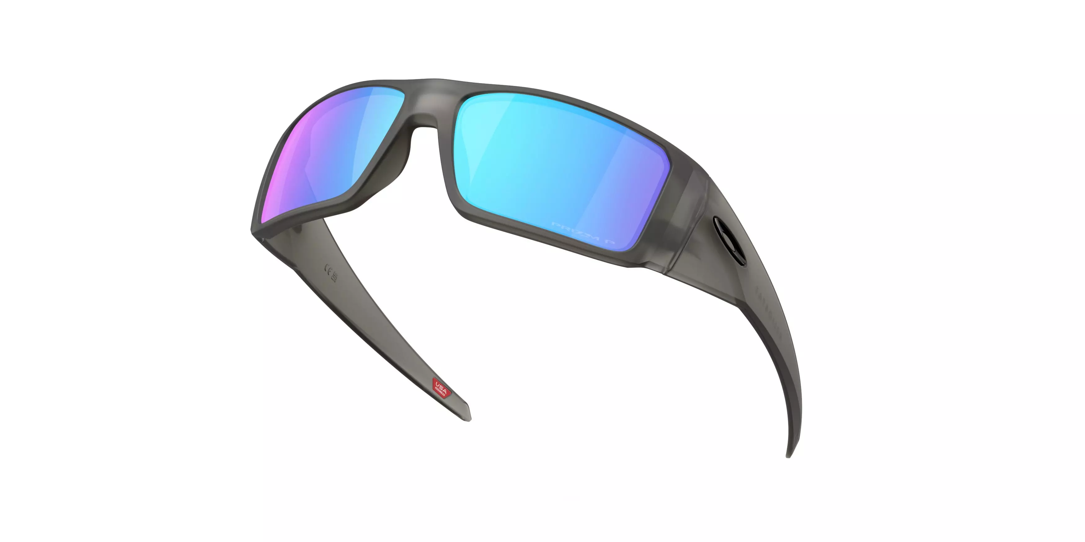 Oakley Heliostat Prizm Sapphire Polar Sunglasses - Matte Grey Smoke - GREY/BLUE