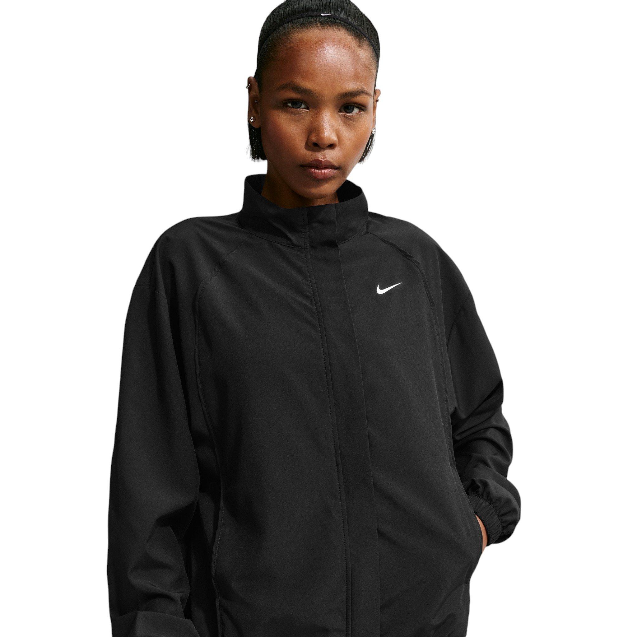 Nike Women's One Dri-FIT Woven Jacket - Black/White - BLACK/WHITE