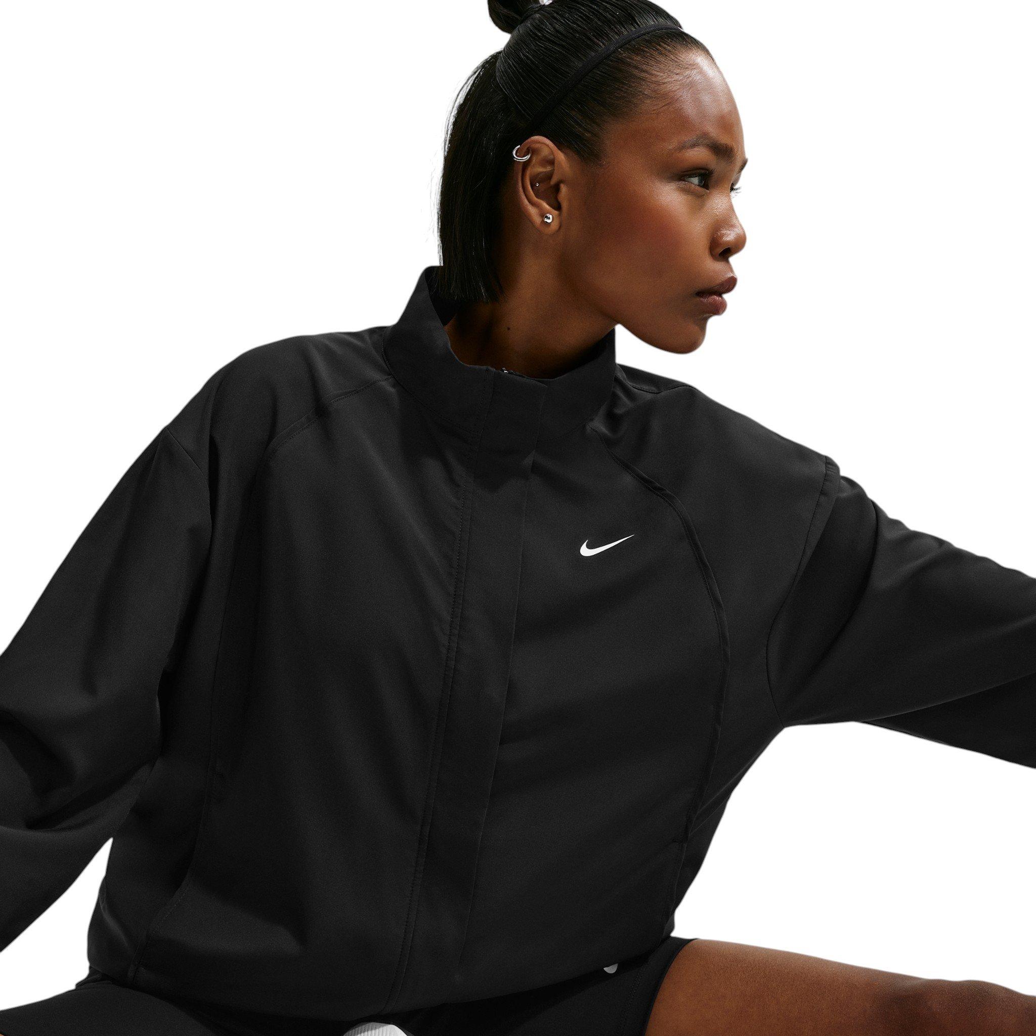 Nike Women's One Dri-FIT Woven Jacket - Black/White - BLACK/WHITE