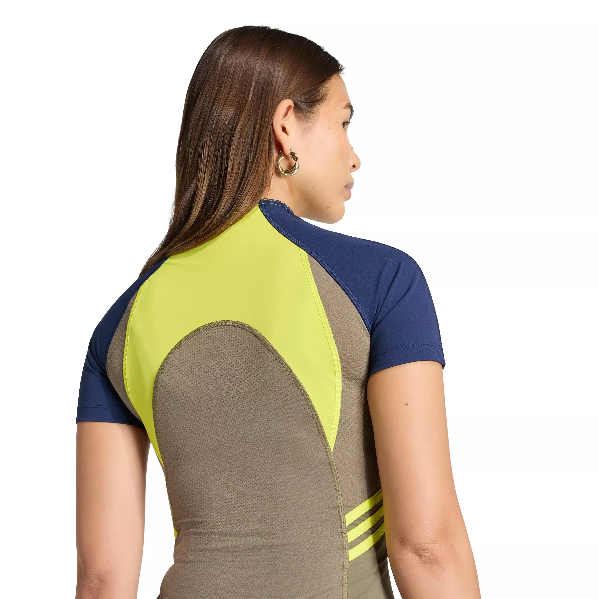 adidas Women's Originals EQT Tight Short Sleeve T-Shirt - Navy/Yellow - NAVY/YELLOW