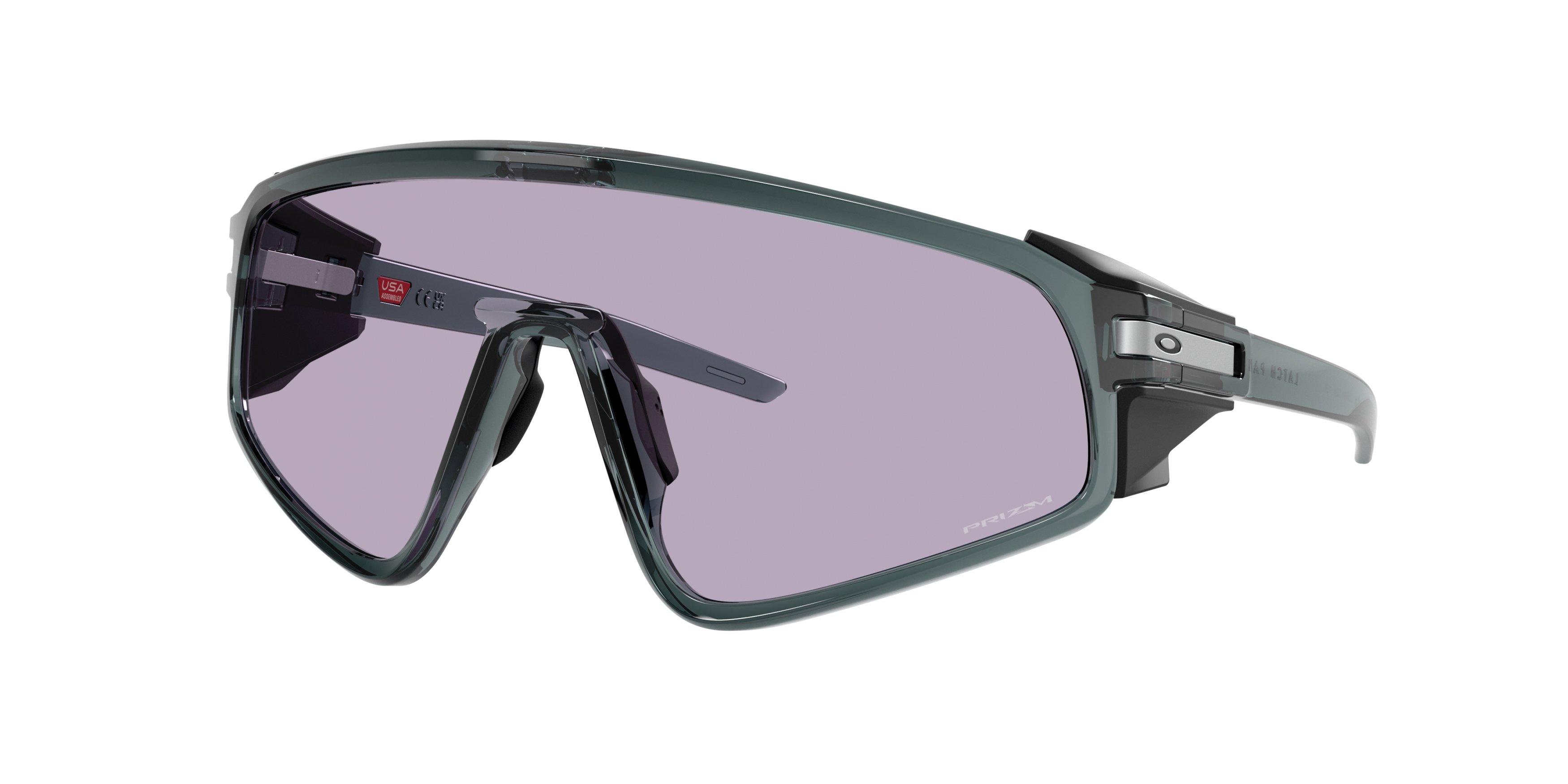 Oakley Latch Panel Prizm Slate Sunglasses - Crystal Black - BLACK/GREY Thumbnail View 1