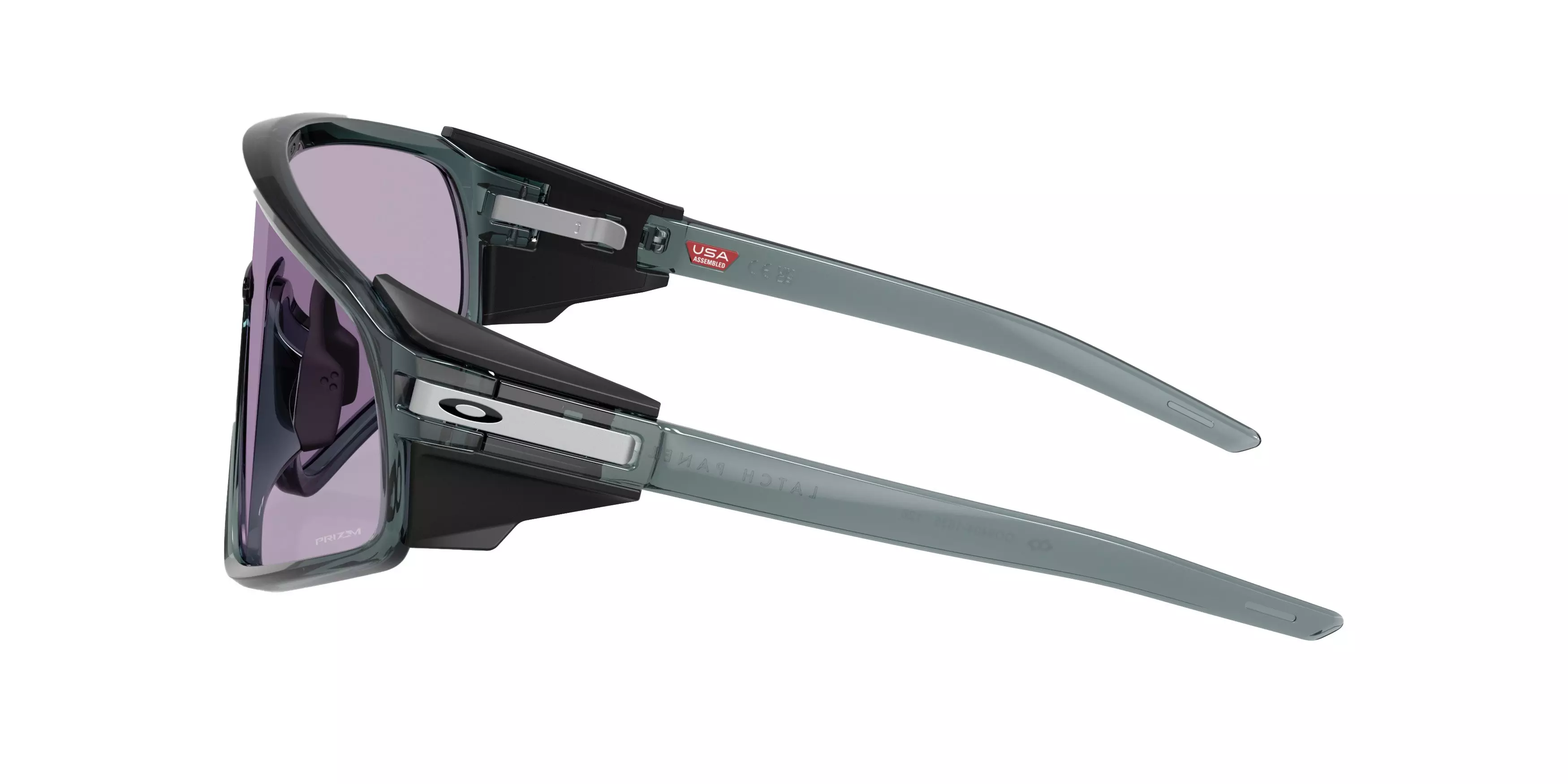 Oakley Latch Panel Prizm Slate Sunglasses - Crystal Black - BLACK/GREY