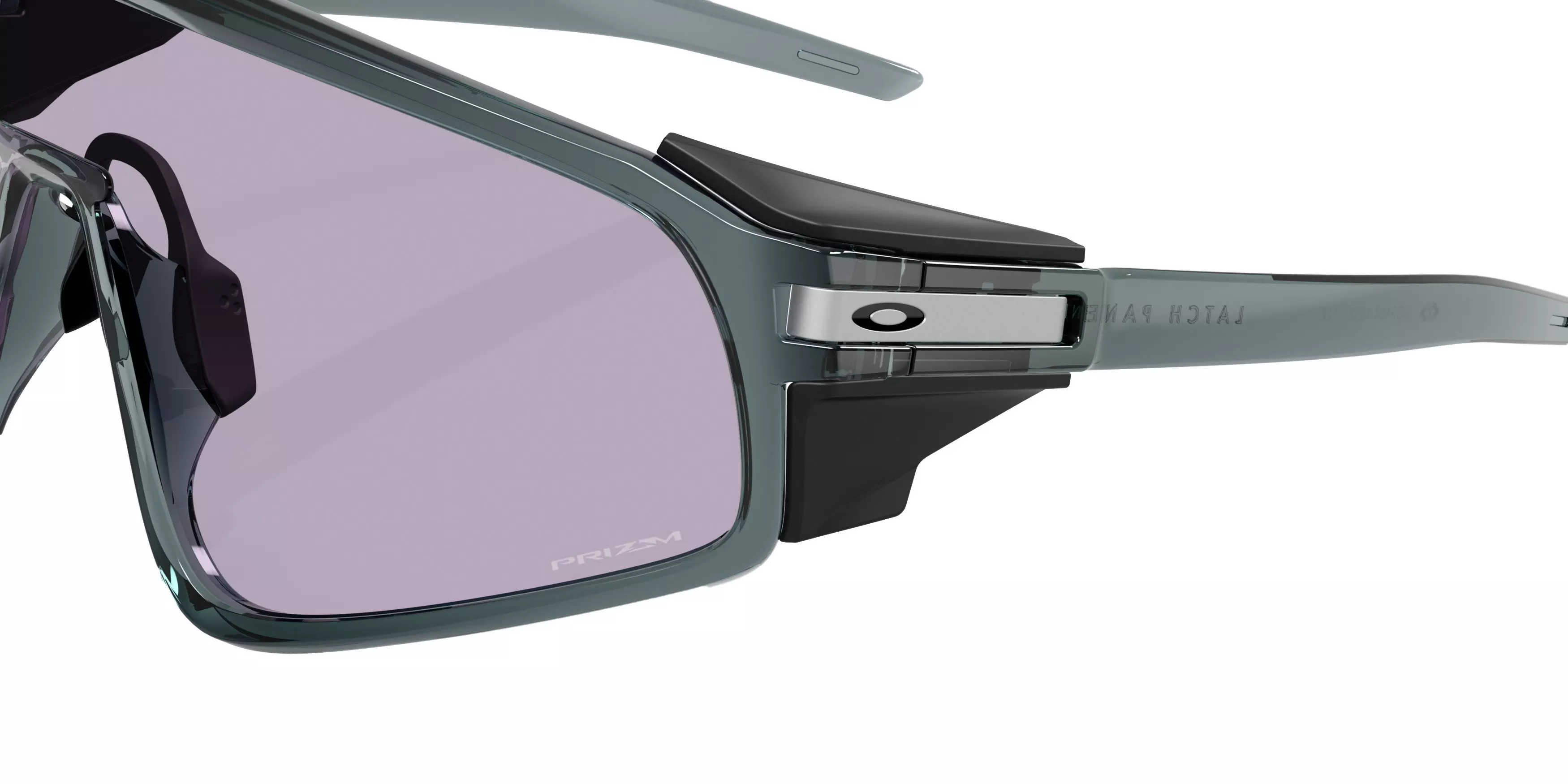 Oakley Latch Panel Prizm Slate Sunglasses - Crystal Black - BLACK/GREY