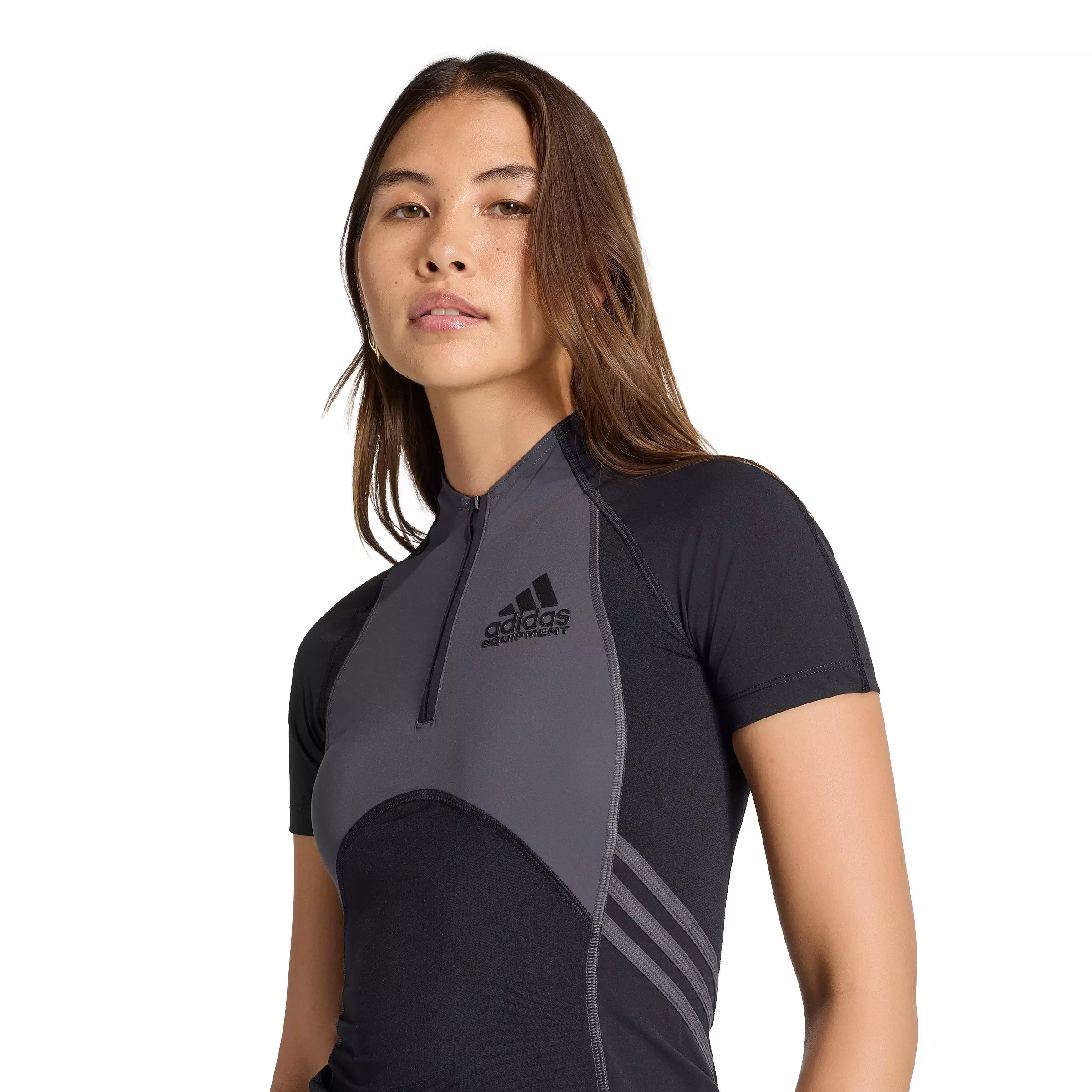 adidas Women's Originals EQT Tight Short Sleeve T-Shirt - Black/Grey - BLACK/GREY