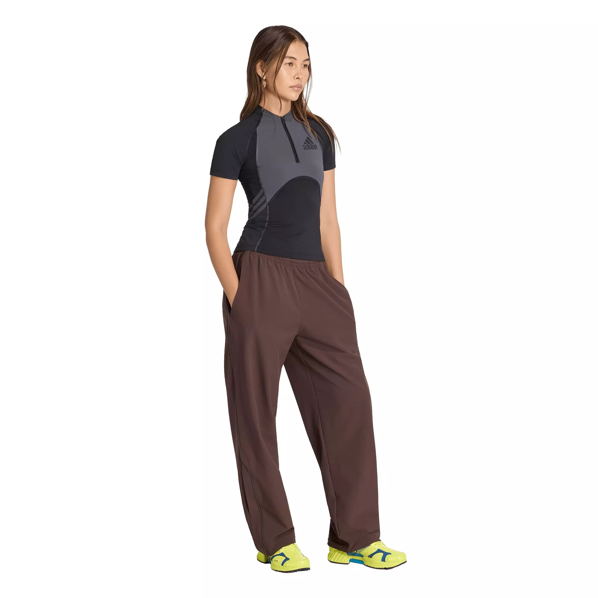 adidas Women's Originals EQT Tight Short Sleeve T-Shirt - Black/Grey - BLACK/GREY