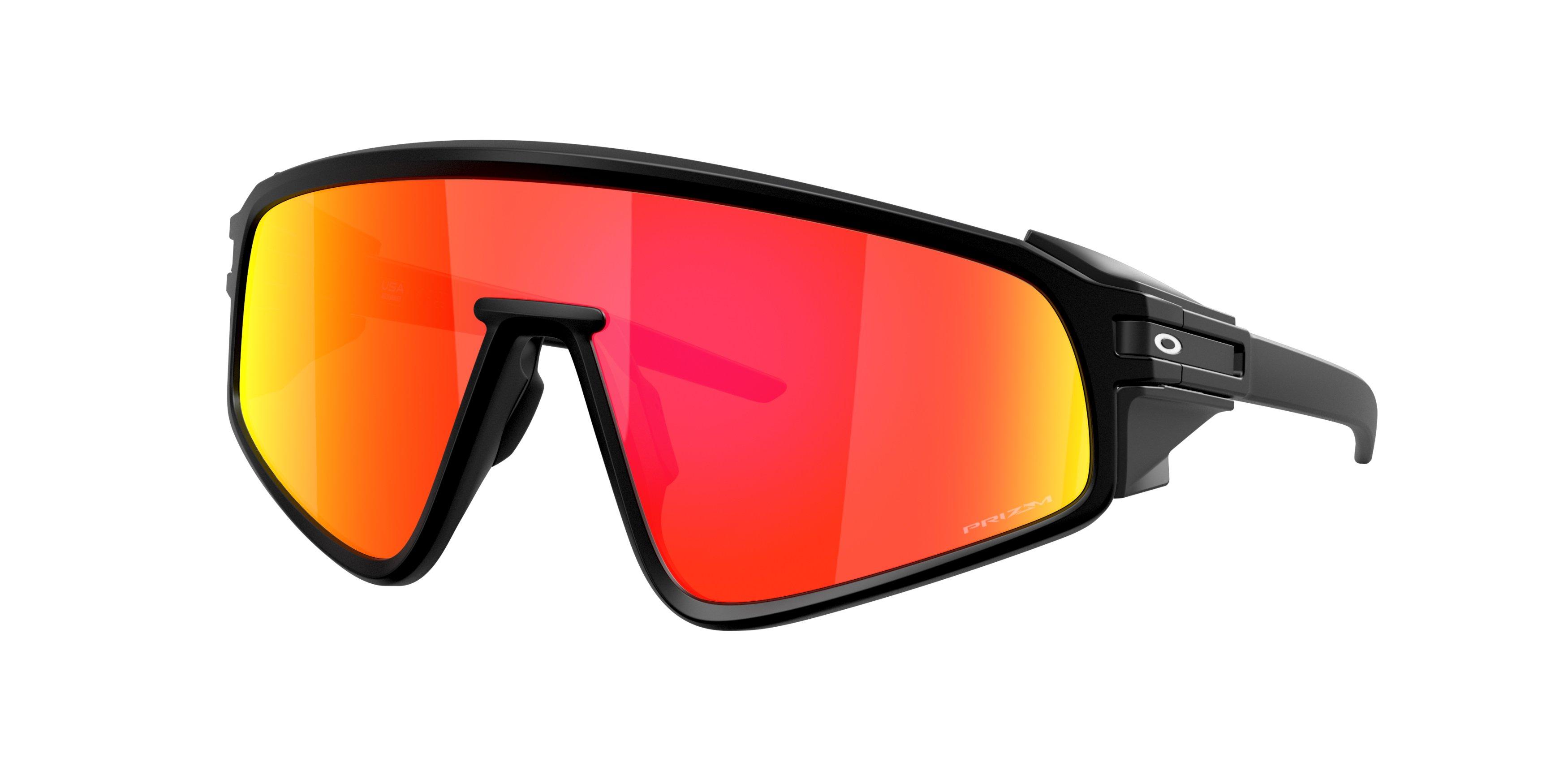 Oakley Latch Panel Prizm Ruby Sunglasses - Matte Black - BLACK/RED Thumbnail View 1