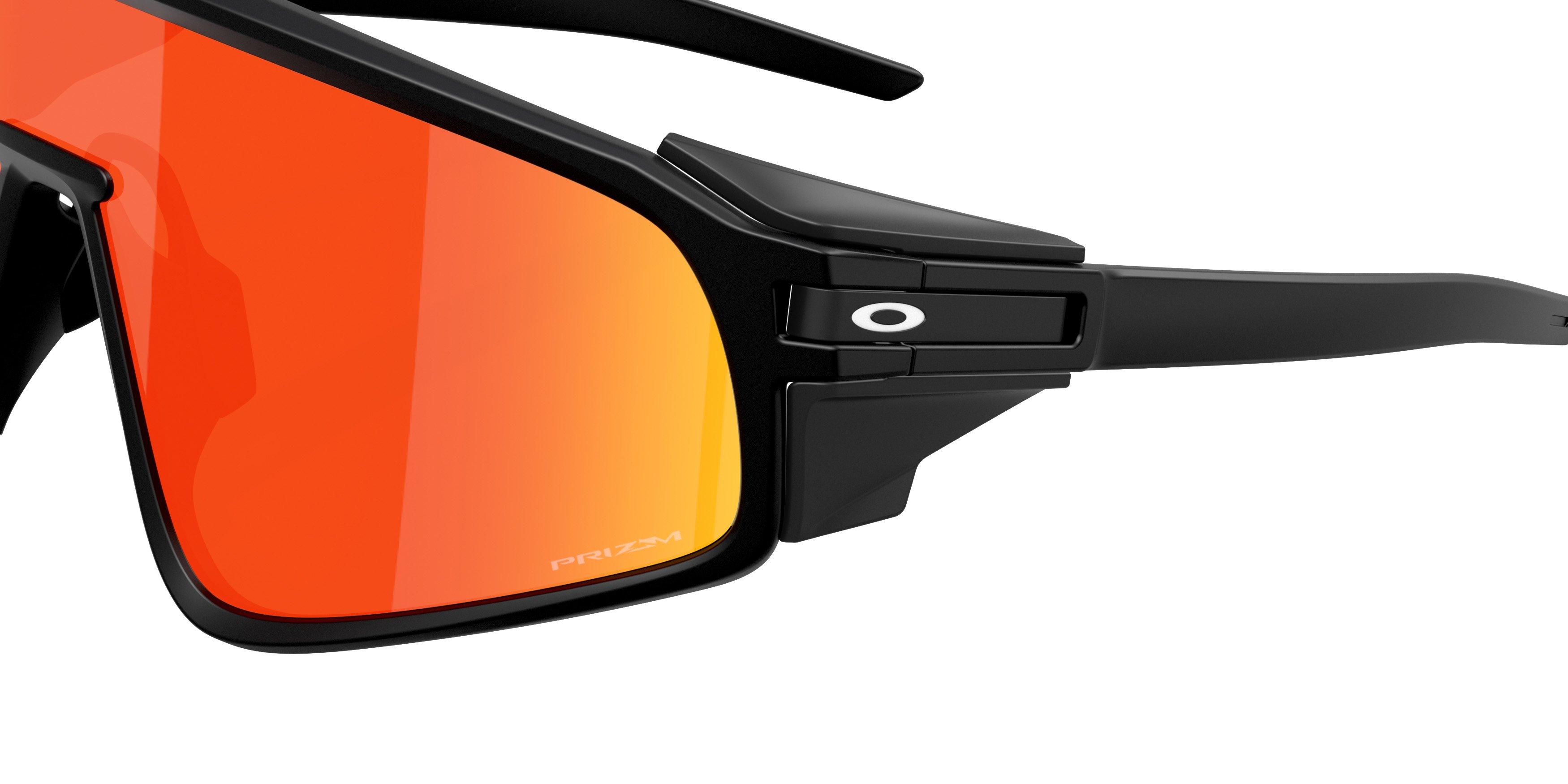Oakley Latch Panel Prizm Ruby Sunglasses - Matte Black - BLACK/RED Thumbnail View 5