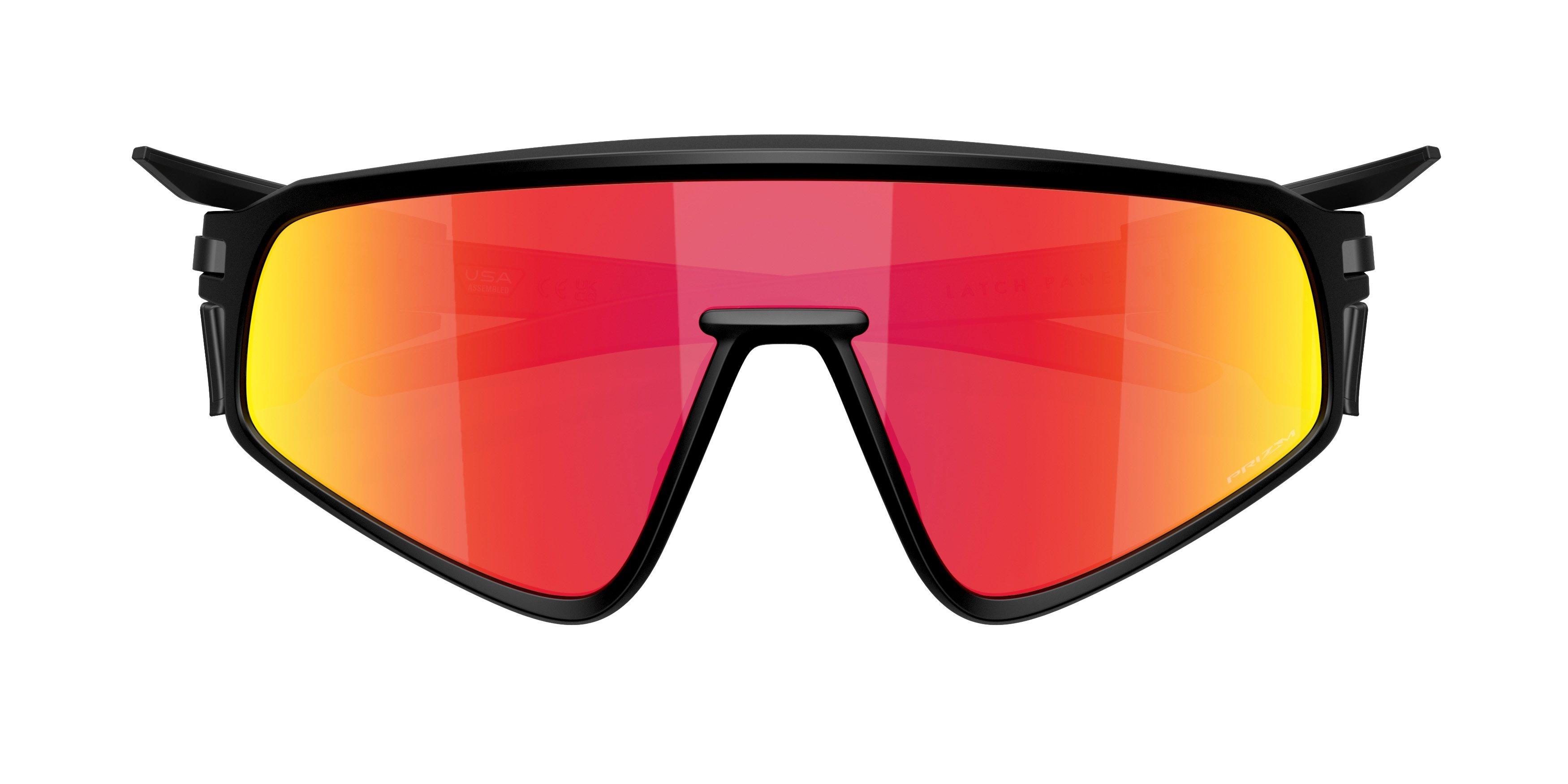 Oakley Latch Panel Prizm Ruby Sunglasses - Matte Black - BLACK/RED Thumbnail View 8