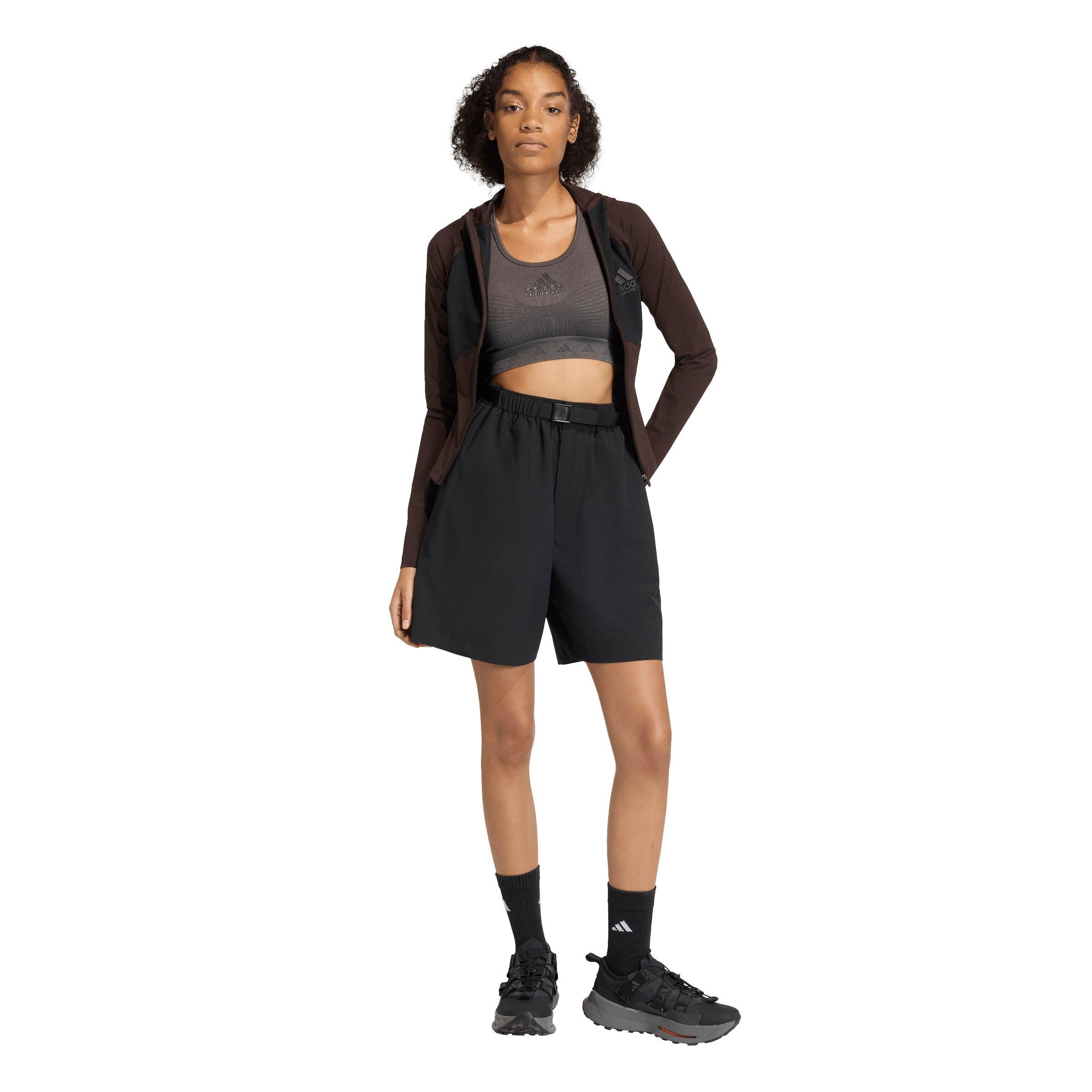 adidas Originals Women's Equipment Hooded Long Sleeve Track Top - Coffee/Black - COFFEE/BLACK Thumbnail View 5