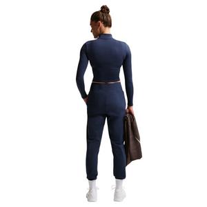 Nike Women's One High-Waisted Full-Length Knit Joggers - Navy/White - NAVY/WHITE