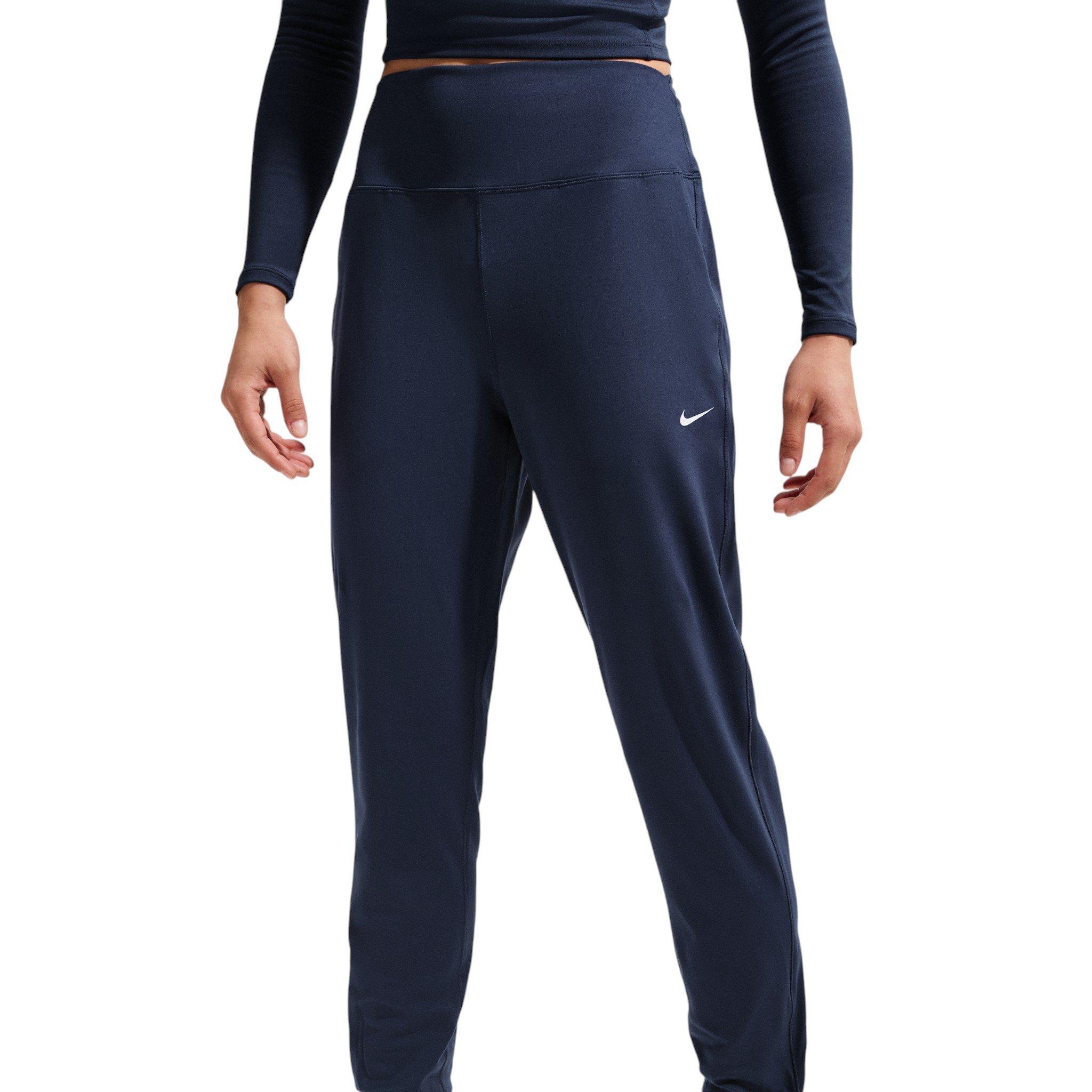 Nike Women's One High-Waisted Full-Length Knit Joggers - Navy/White - NAVY/WHITE