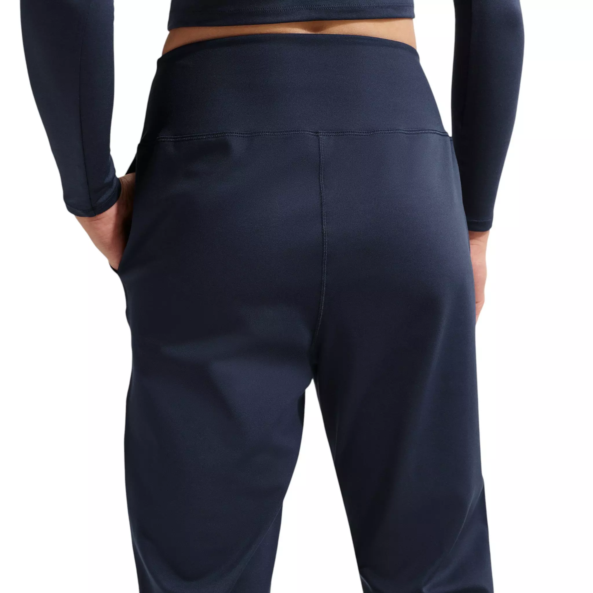 Nike Women's One High-Waisted Full-Length Knit Joggers - Navy/White - NAVY/WHITE