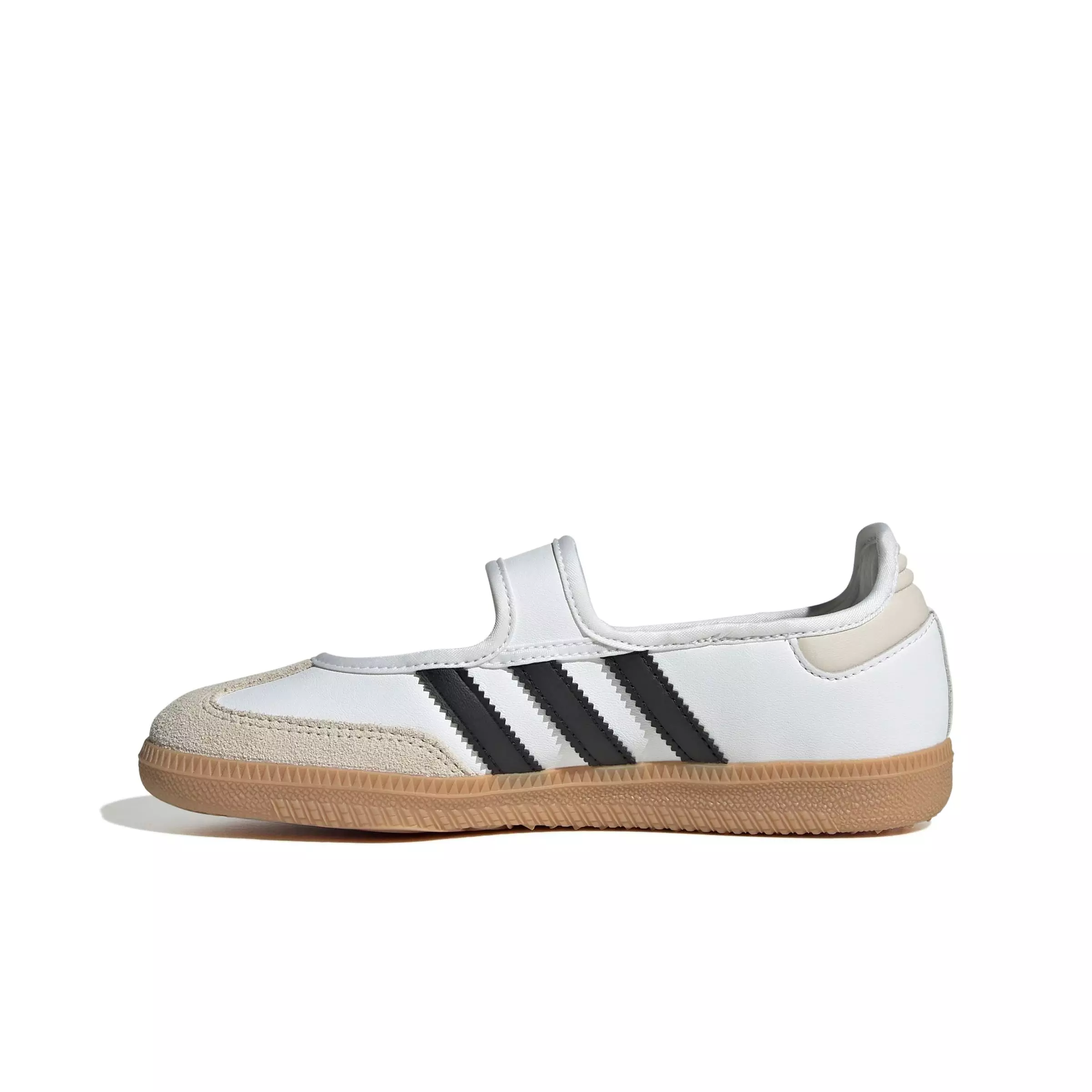 adidas Originals Samba Jane "Ftwr White/Alumina/Gum 3" Grade School Girls' Shoe - WHITE/ALUMINA/GUM