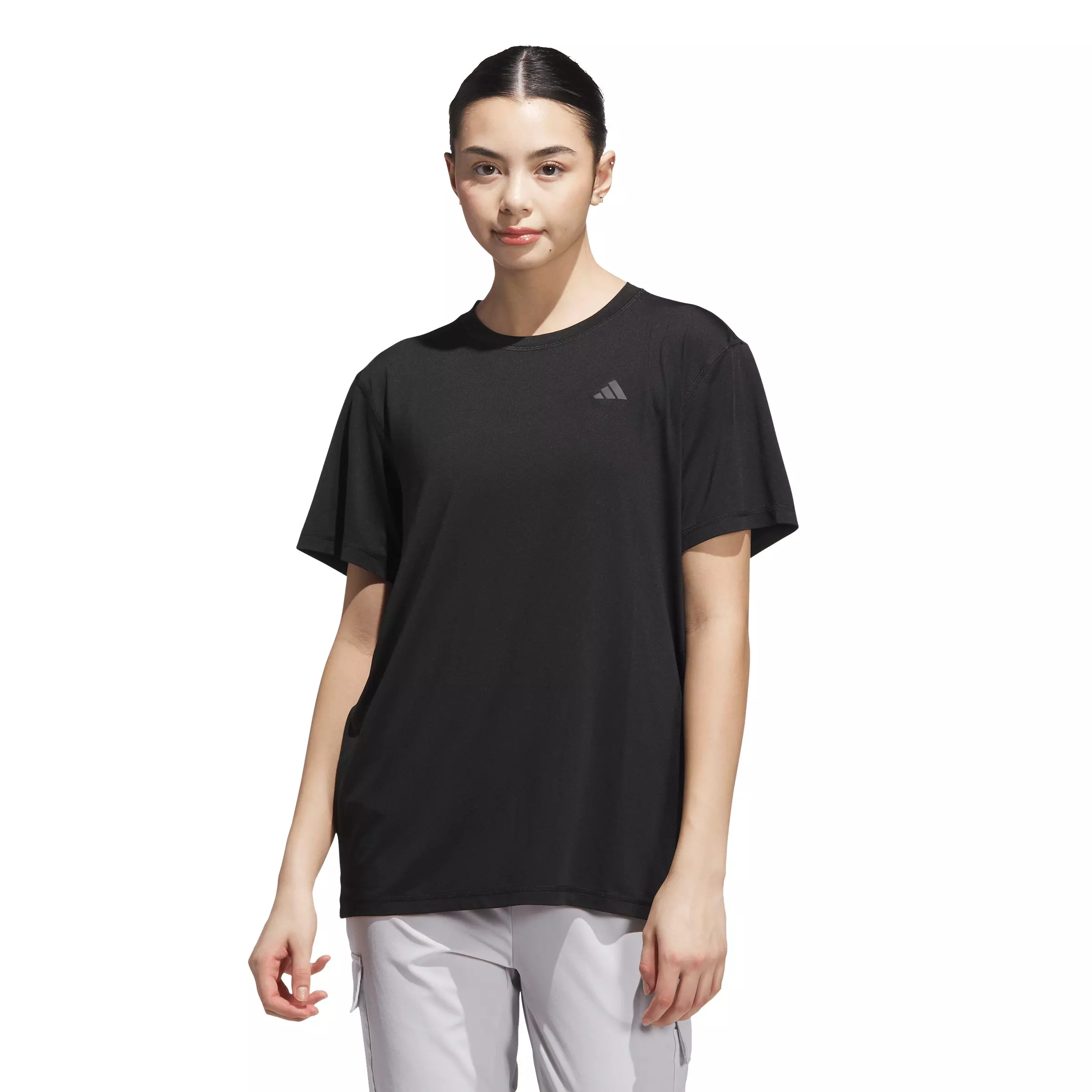 adidas Women's Designed for Train Everyday Workout T-Shirt - Black - BLACK