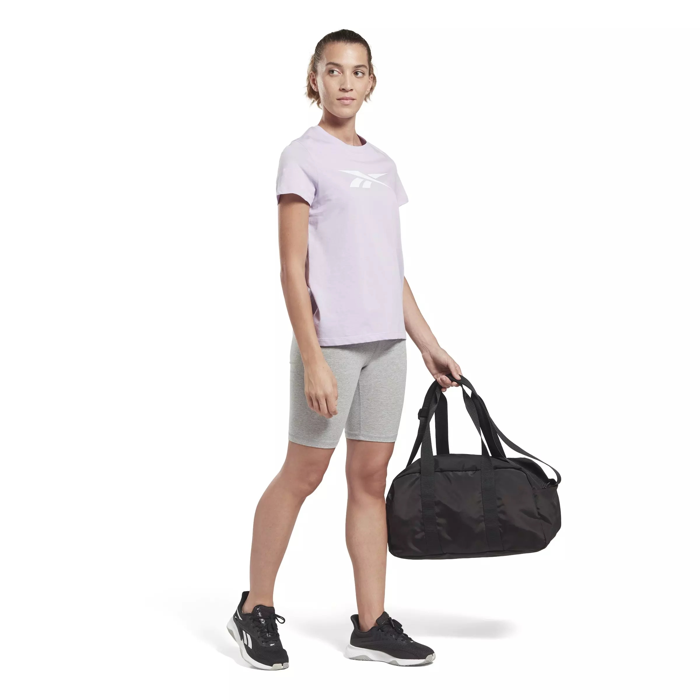 Reebok Women's Training Essentials Vector Tee- Purple - PURPLE