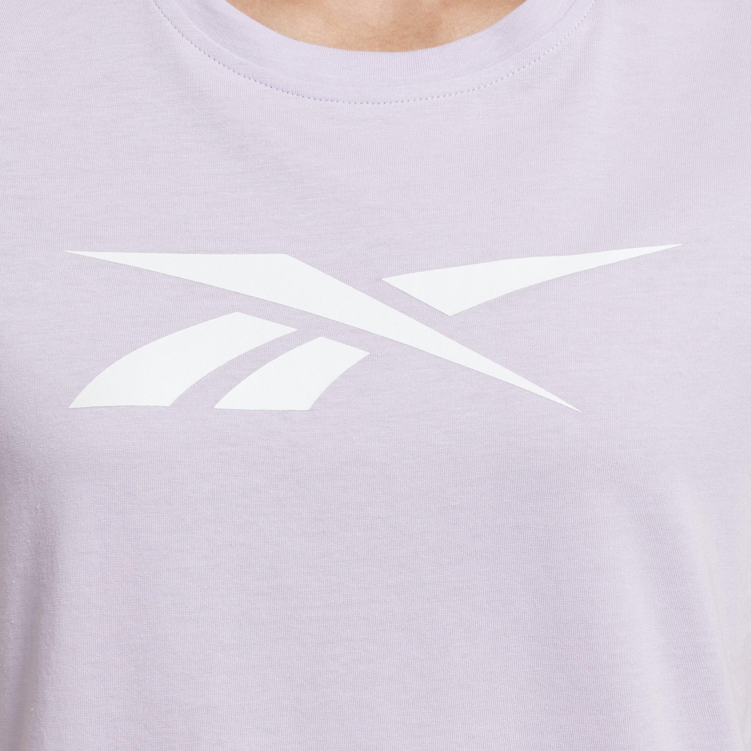 Reebok Women's Training Essentials Vector Tee- Purple - PURPLE Thumbnail View 4