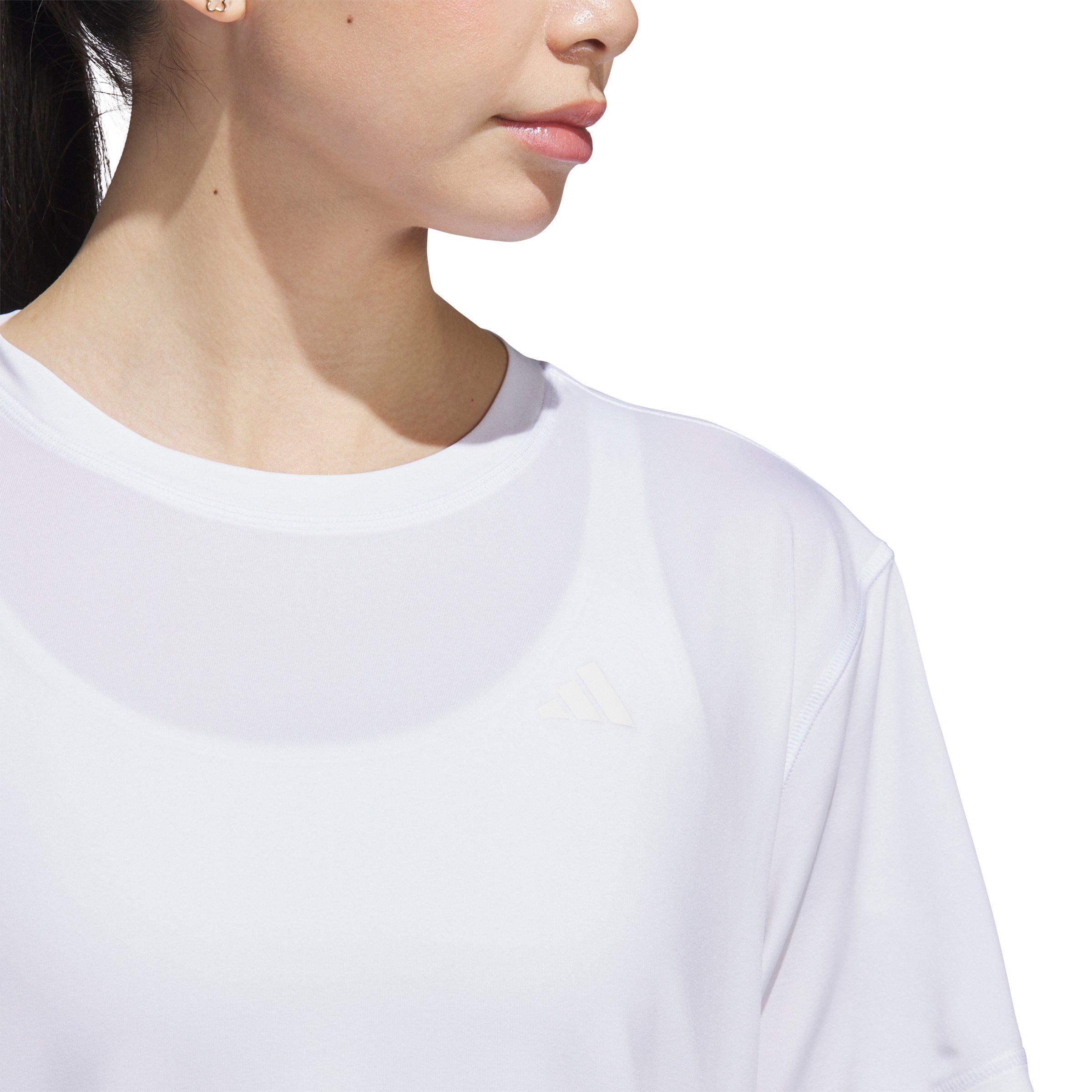 adidas Women's Designed for Train Everyday Workout T-Shirt - White - WHITE Thumbnail View 3