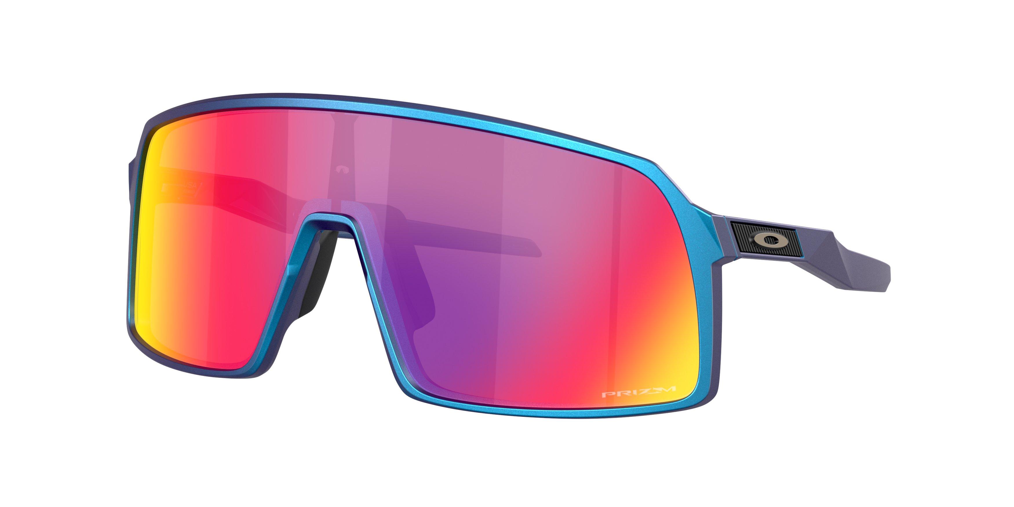 Oakley Sutro Prizm Road Sunglasses - Matte Cyan/Blue Colorshift - BLUE/RED Thumbnail View 1