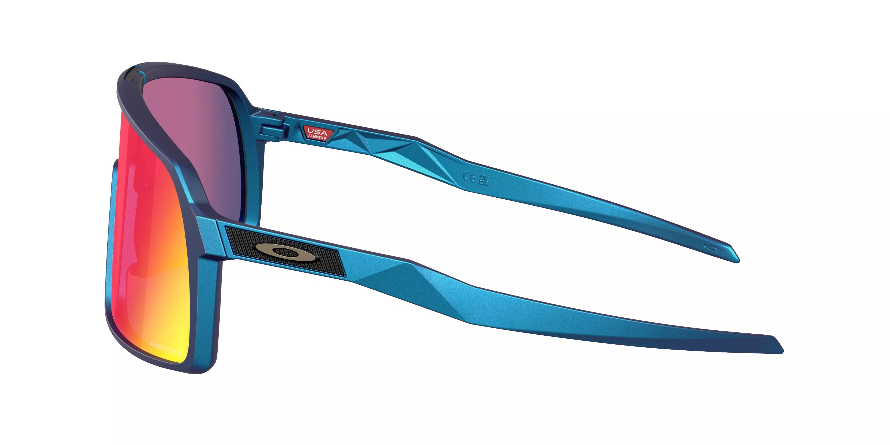 Oakley Sutro Prizm Road Sunglasses - Matte Cyan/Blue Colorshift - BLUE/RED