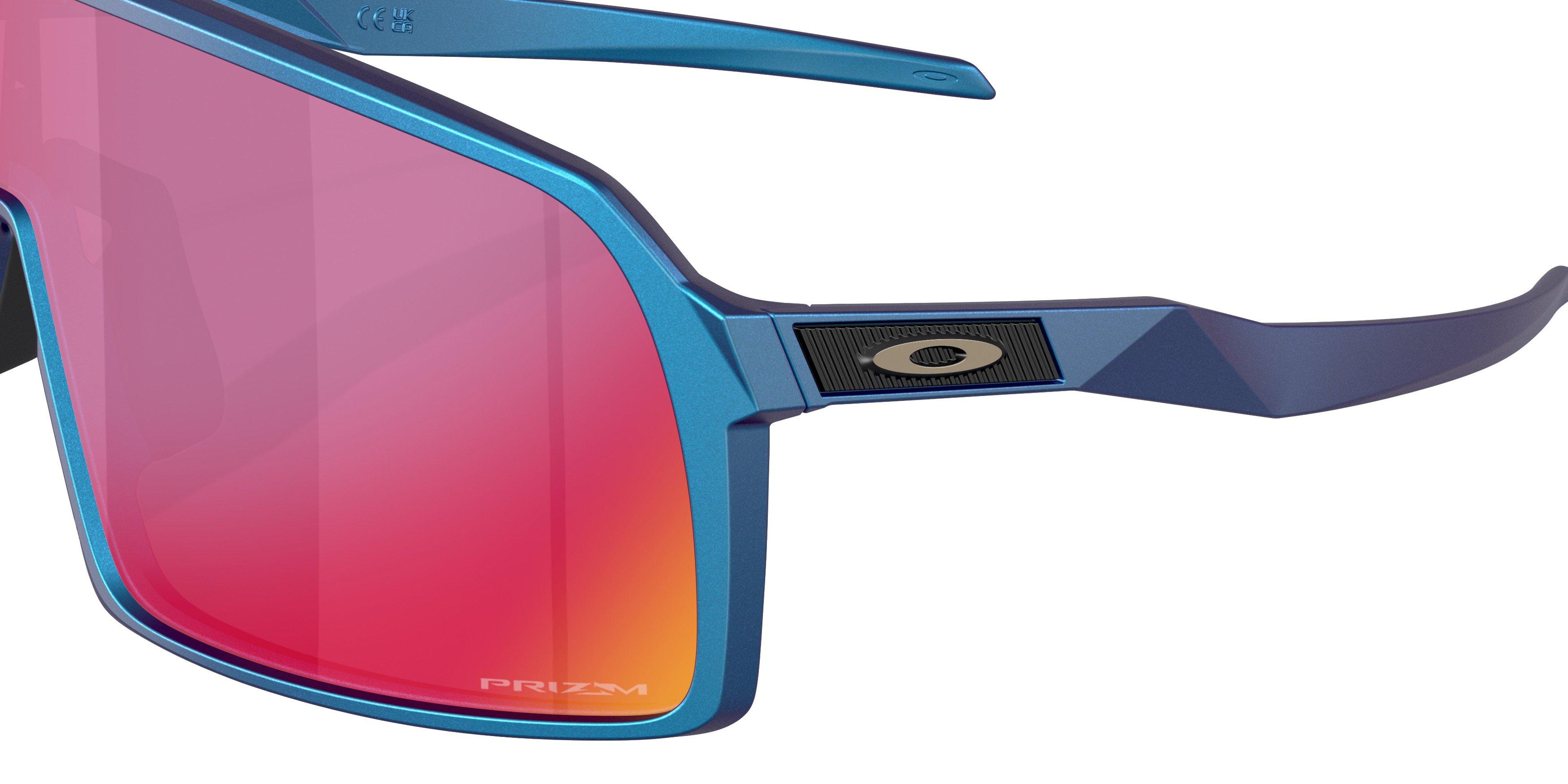 Oakley Sutro Prizm Road Sunglasses - Matte Cyan/Blue Colorshift - BLUE/RED Thumbnail View 5