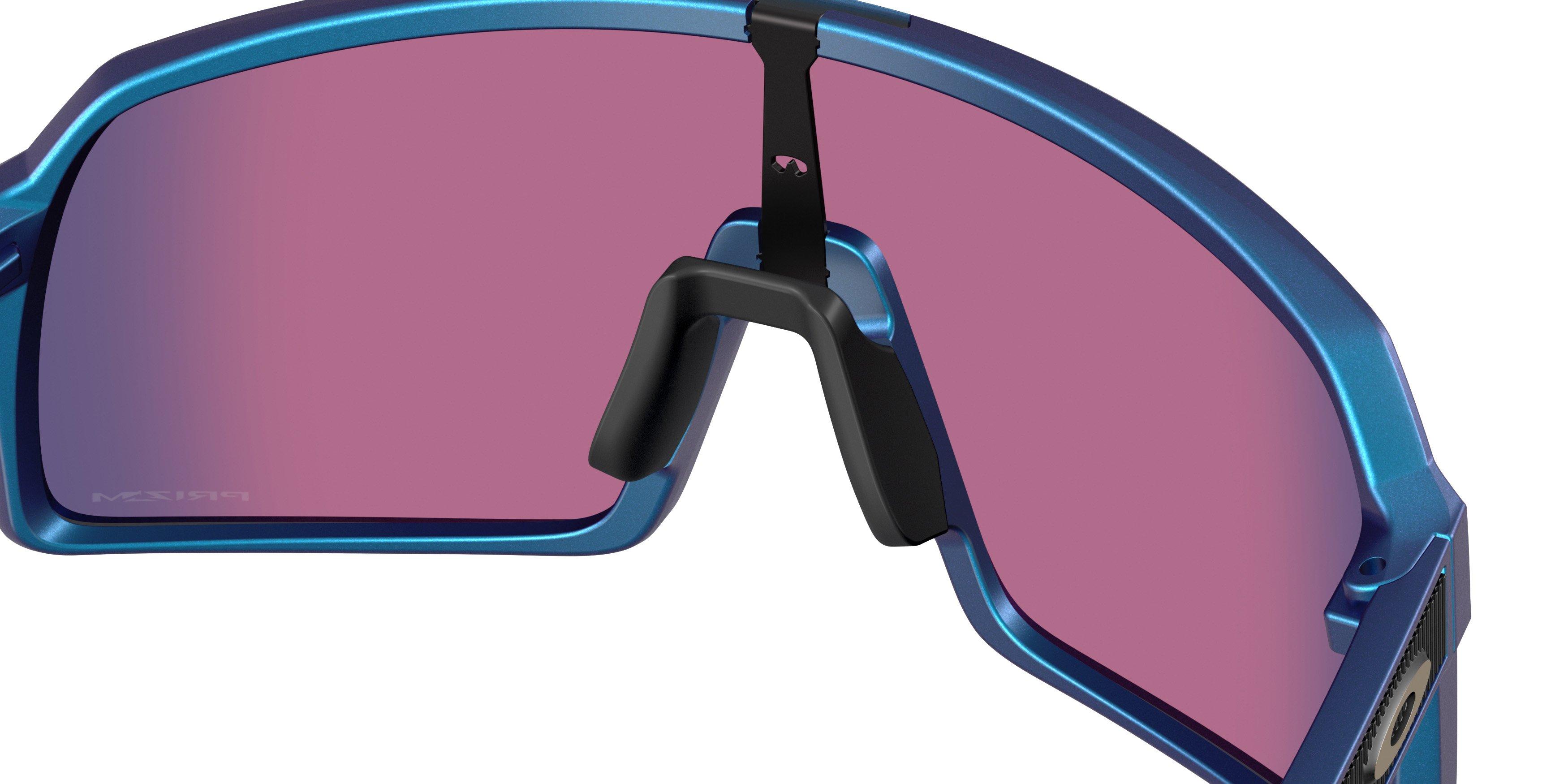 Oakley Sutro Prizm Road Sunglasses - Matte Cyan/Blue Colorshift - BLUE/RED Thumbnail View 6