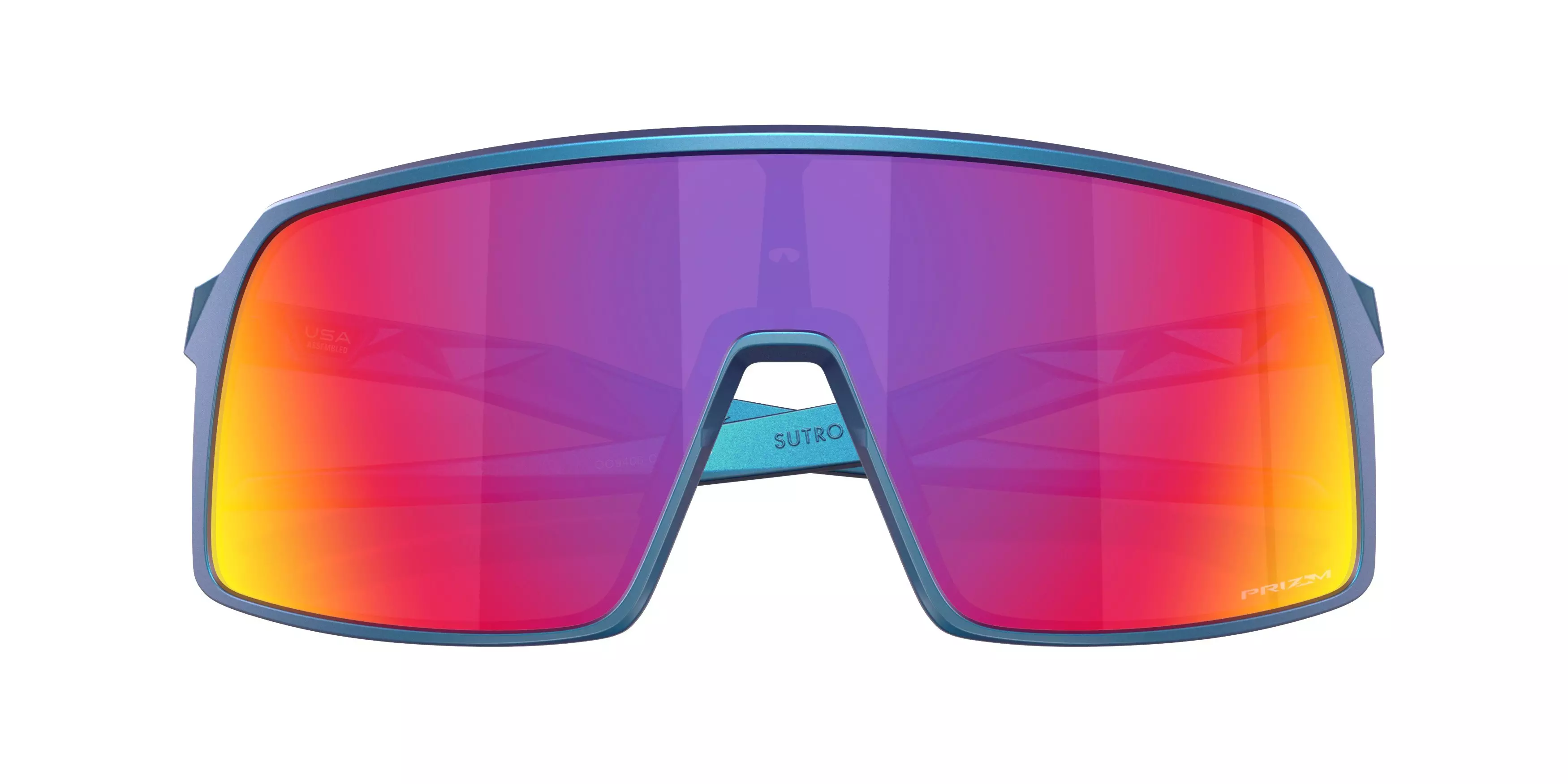 Oakley Sutro Prizm Road Sunglasses - Matte Cyan/Blue Colorshift - BLUE/RED