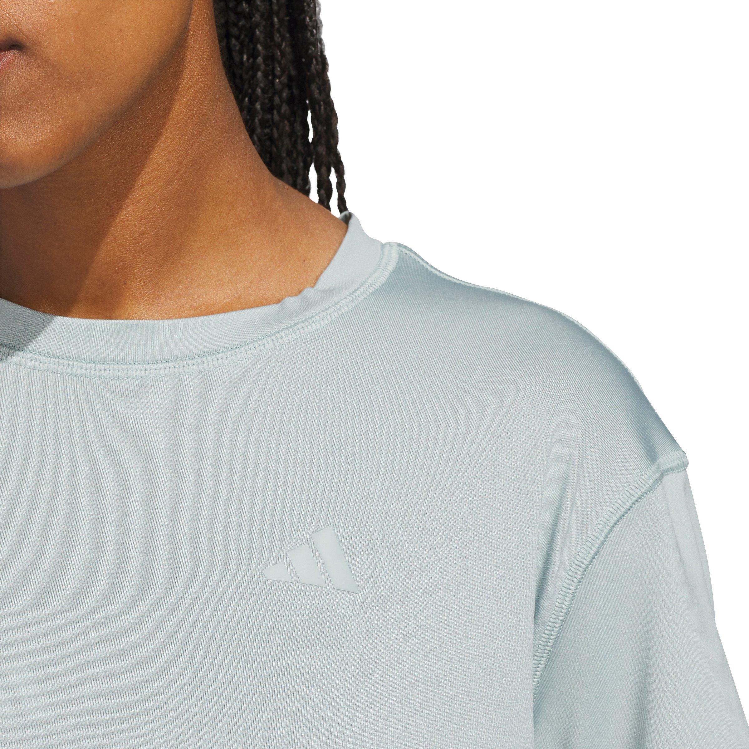 adidas Women's Designed for Train Everyday Workout T-Shirt - Sage Green - SAGE GREEN Thumbnail View 3