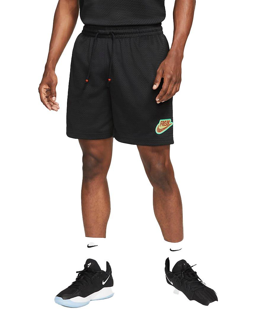 Nike Men's Giannis Freak Mesh Basketball Black Shorts - Hibbett